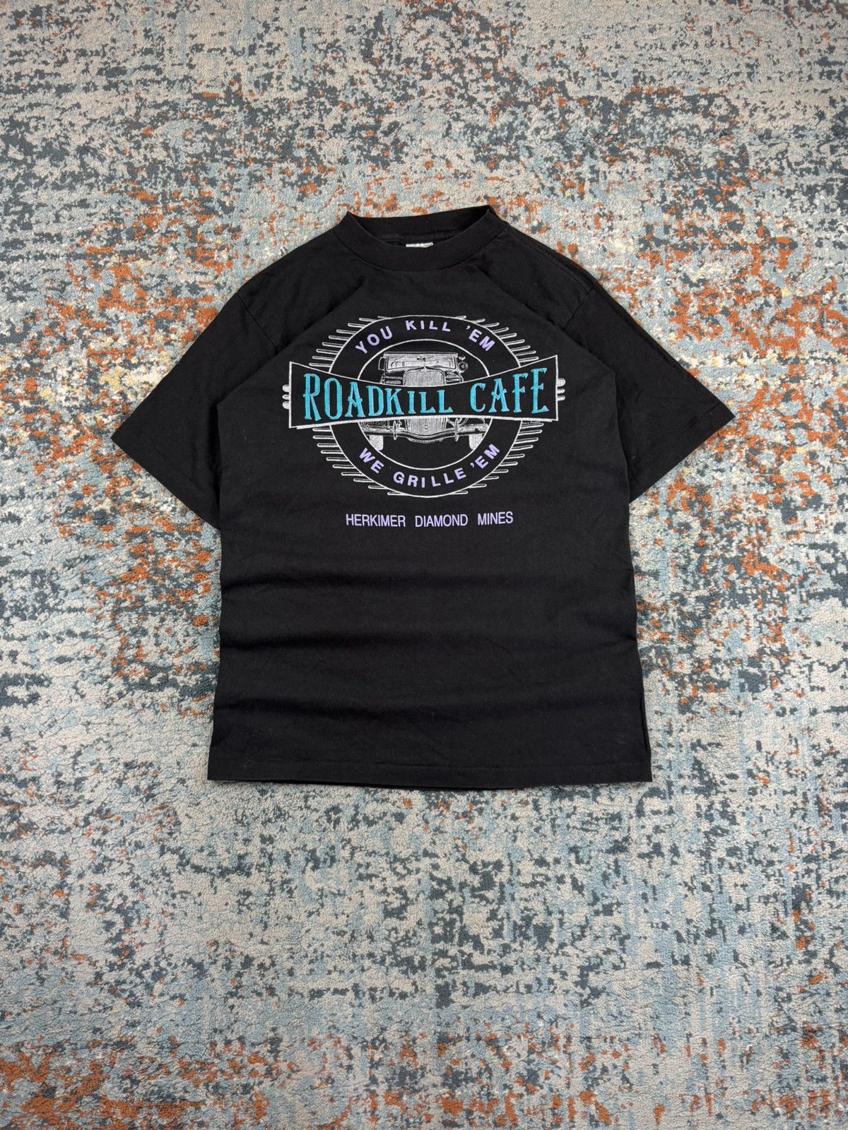 Vintage Vintage 90s Roadkill Cafe tee made in usa single stitch Size US M / EU 48-50 / 2 - 1 Thumbnail