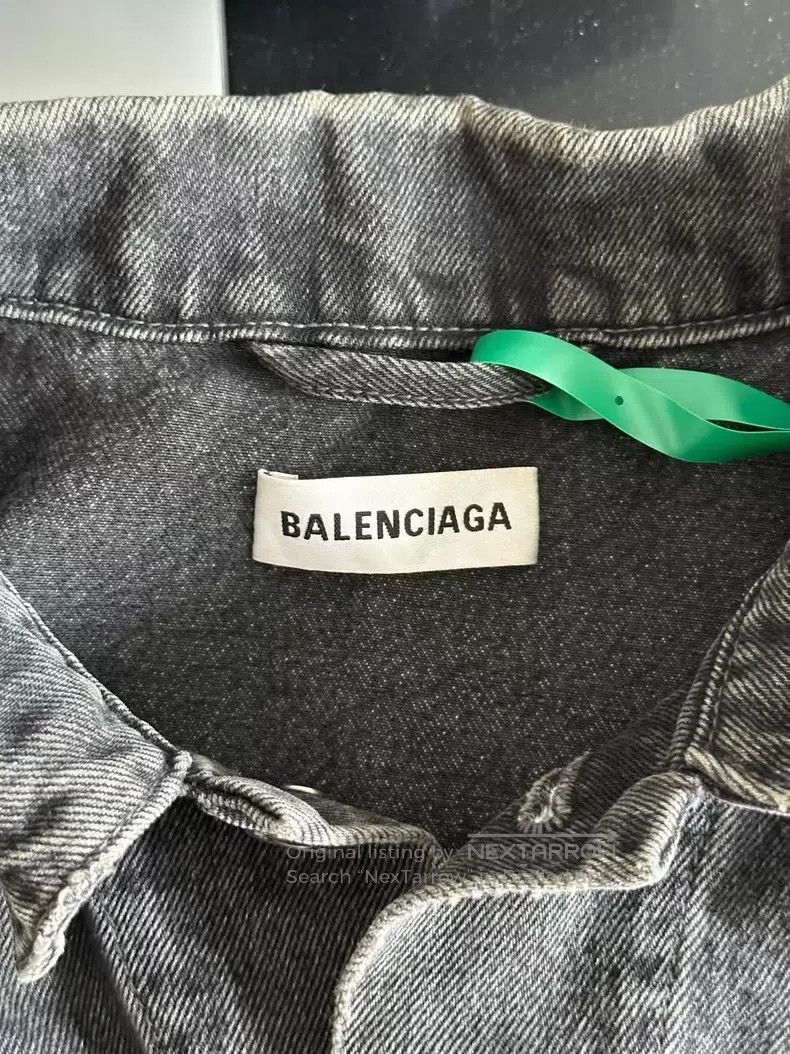 Balenciaga Balenciaga Back red letter denim jacket Size S / US 4 / IT 40 - 4 Thumbnail