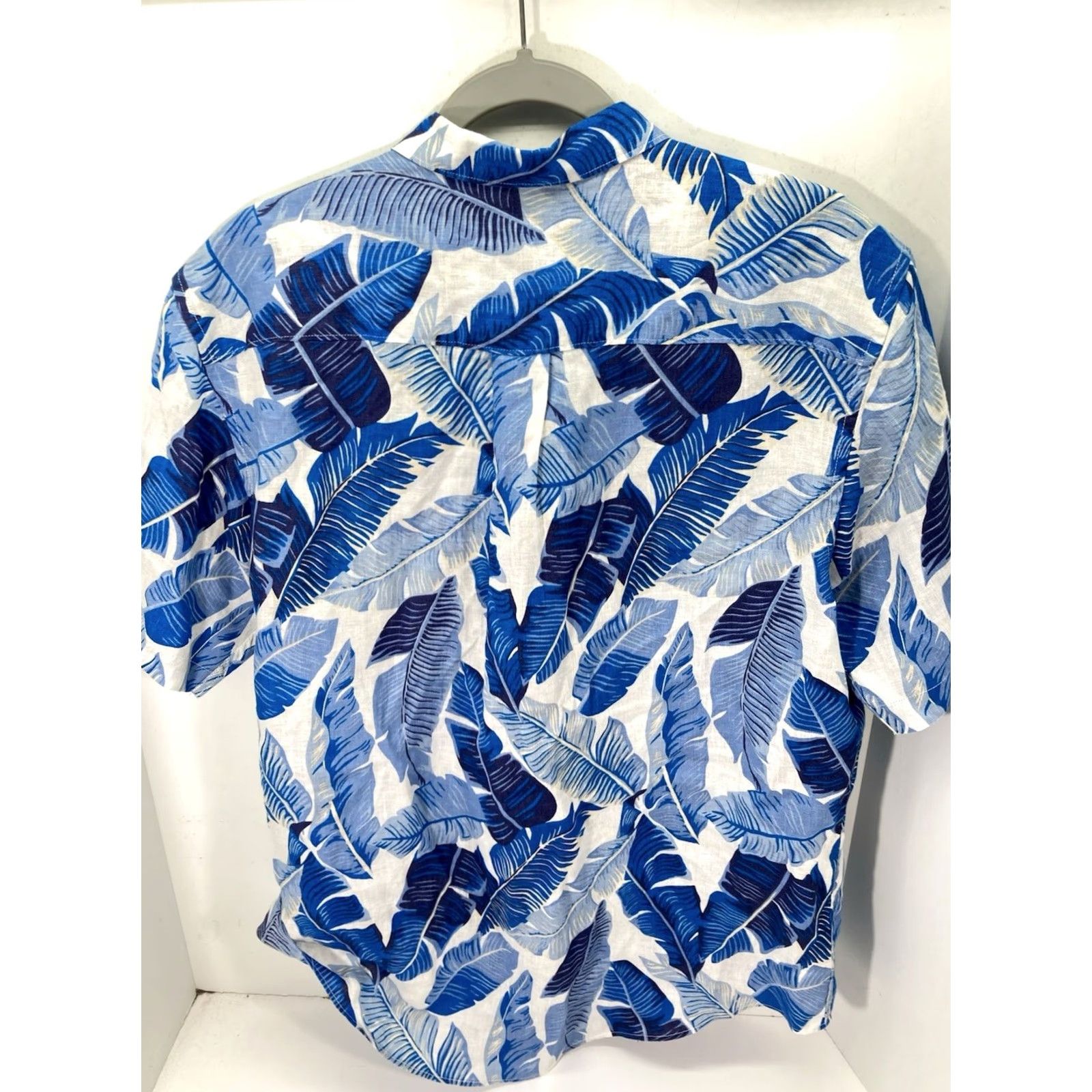 Lands' End Lands' End Linen Cabana Shirt Men M Blue Floral Short Sleeve Button-Up Size US M / EU 48-50 / 2 - 7 Thumbnail