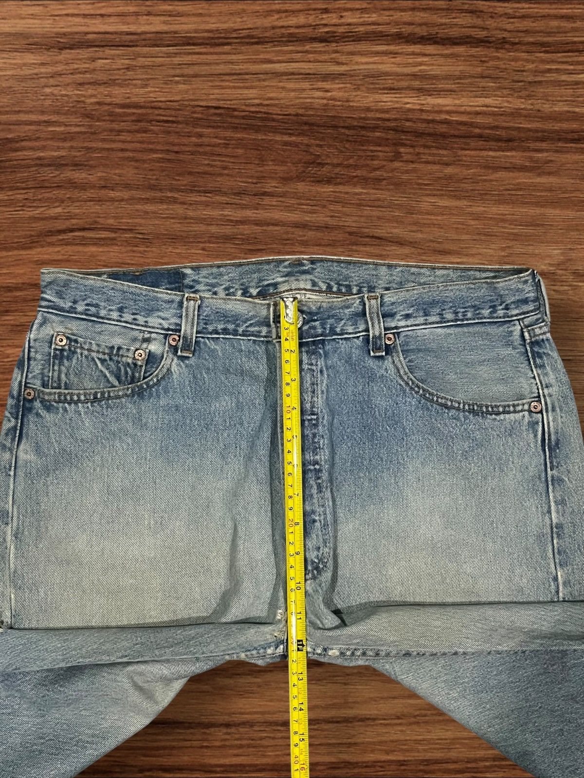 Levi's Vintage 90s Levi’s 501 Blue Wash Button Fly Distressed Jeans Size US 36 / EU 52 - 17 Thumbnail