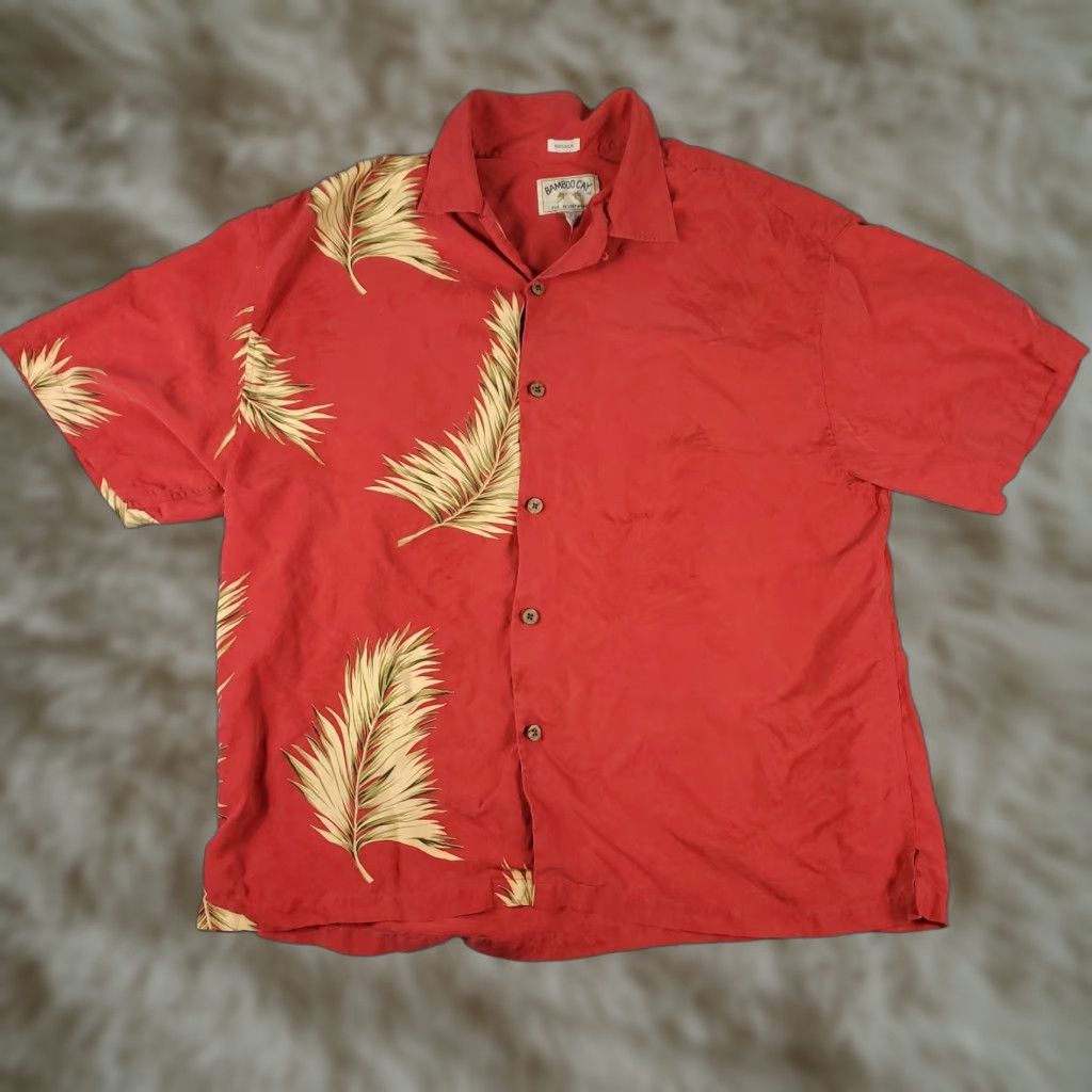 Vintage VINTAGE Burma Bibas Shirt Mens 2XL Red Silk Floral Button-Up Casual Hawaiian Tropical 90s Mens Size US XXL / EU 58 / 5 - 1 Thumbnail