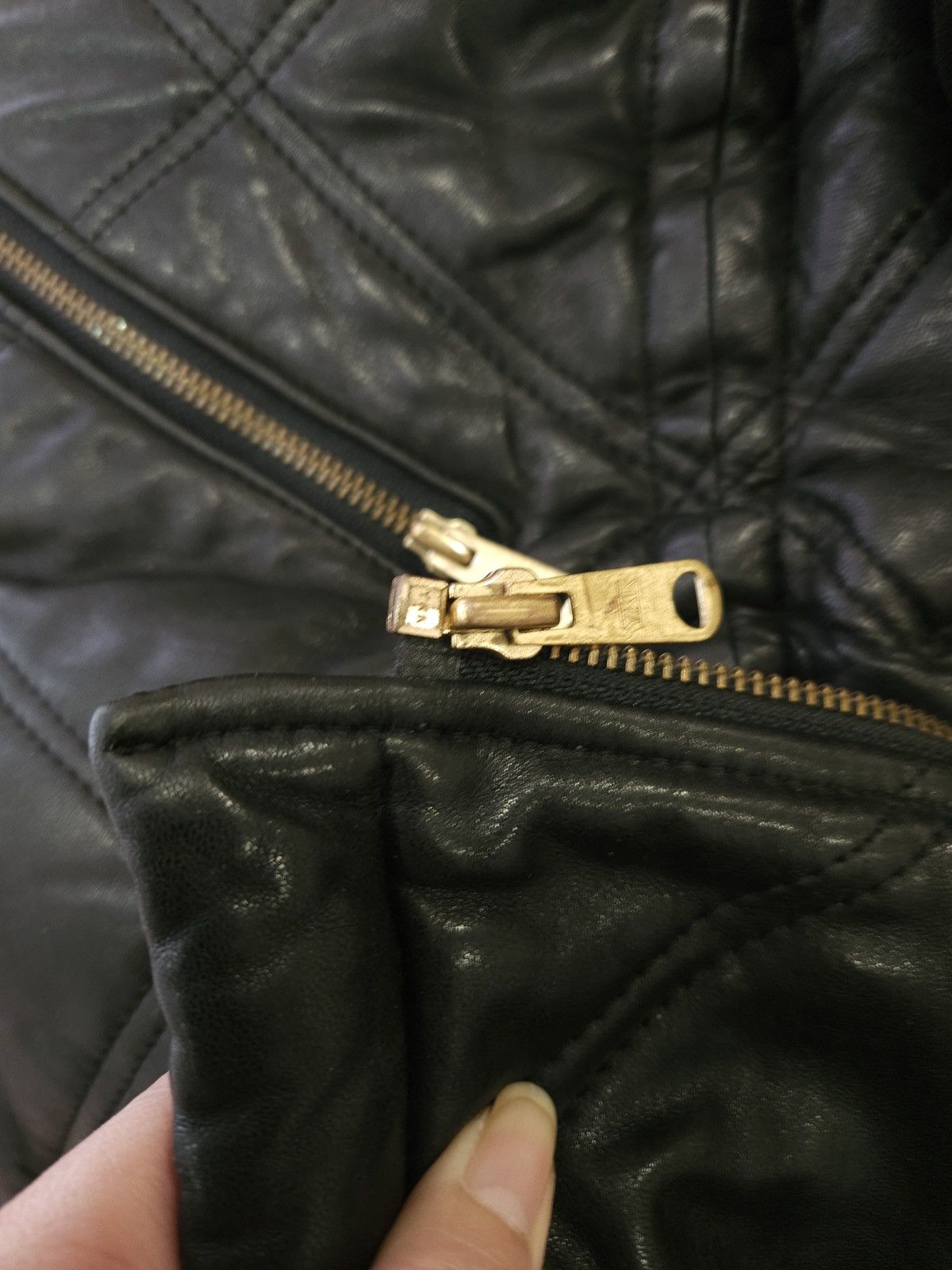 Vintage Vintage Genuine Leather/Lambskin Quilted Jacket By Marquis Size XXL / US 16-18 / IT 52-54 - 13 Thumbnail