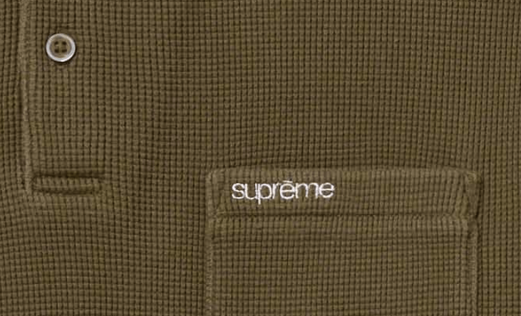 Supreme Supreme Thermal Long Sleeve Polo Olive Size XL Size US XL / EU 56 / 4 - 2 Thumbnail