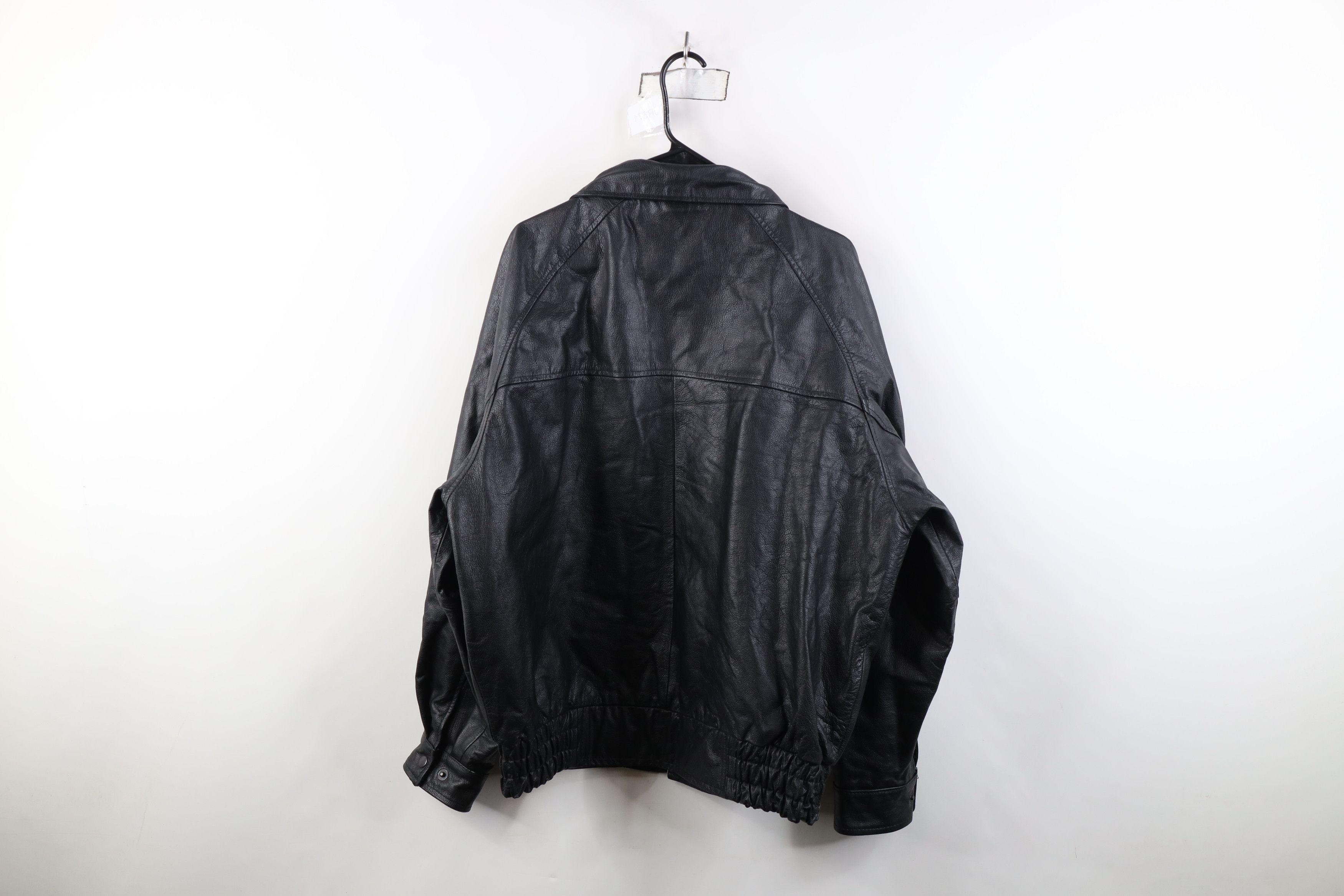 Vintage Vintage 90s Rifle Association Full Zip Leather Bomber Jacket Size US XL / EU 56 / 4 - 14 Thumbnail
