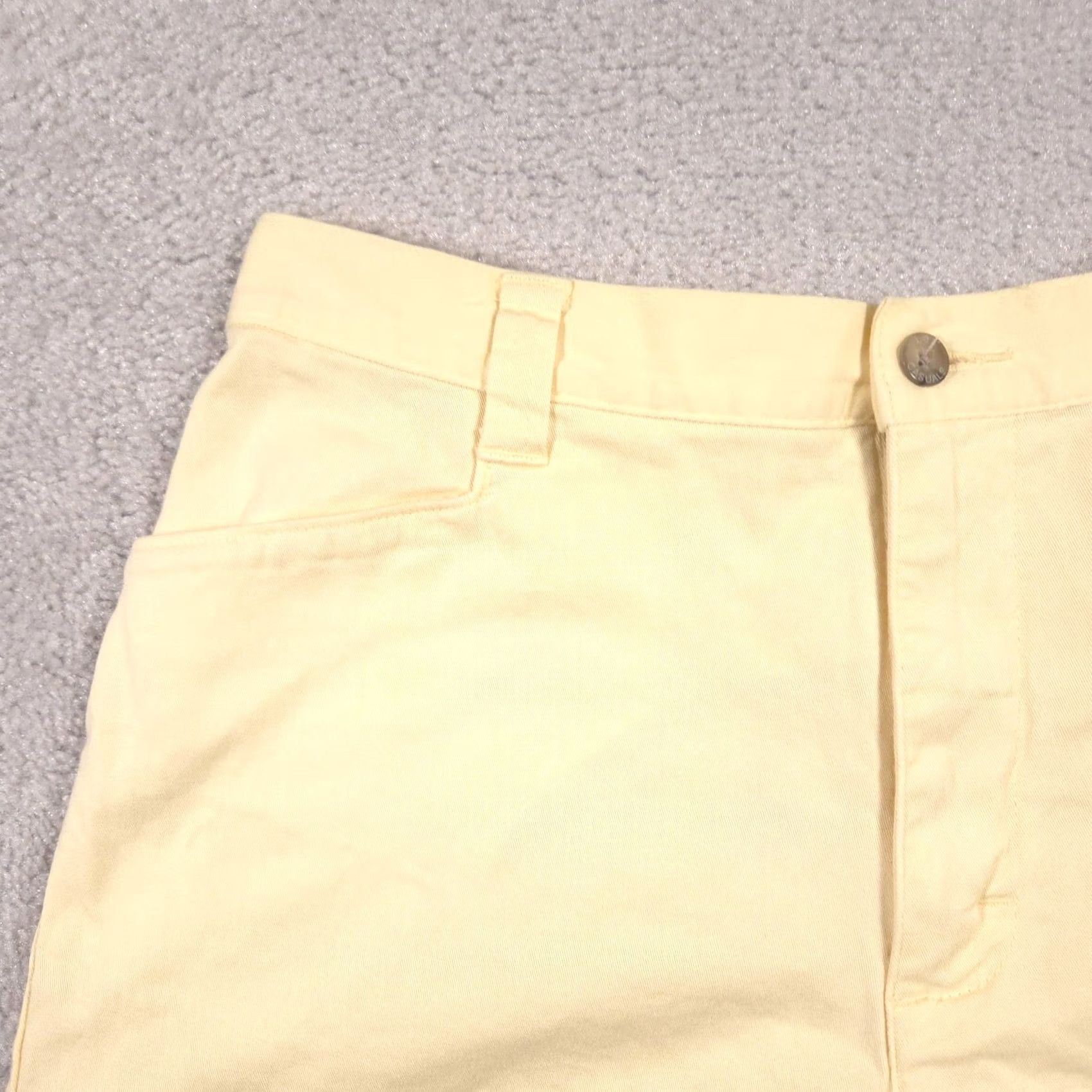 Lee VINTAGE? Lee Casuals Shorts Womens 12 Yellow Stretch Cotton Zip Fly Front Pockets Summer Size 34" / US 12 / IT 48 - 4 Thumbnail
