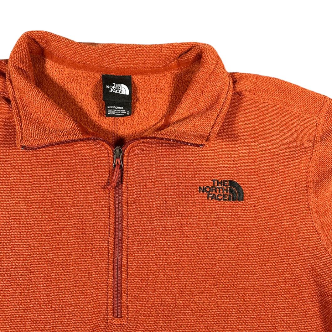 The North Face The North Face Pullover Shirt XL Orange Textured Fleece 1/4 Zip Long Sleeve Logo Adult Mens Size US XL / EU 56 / 4 - 2 Thumbnail