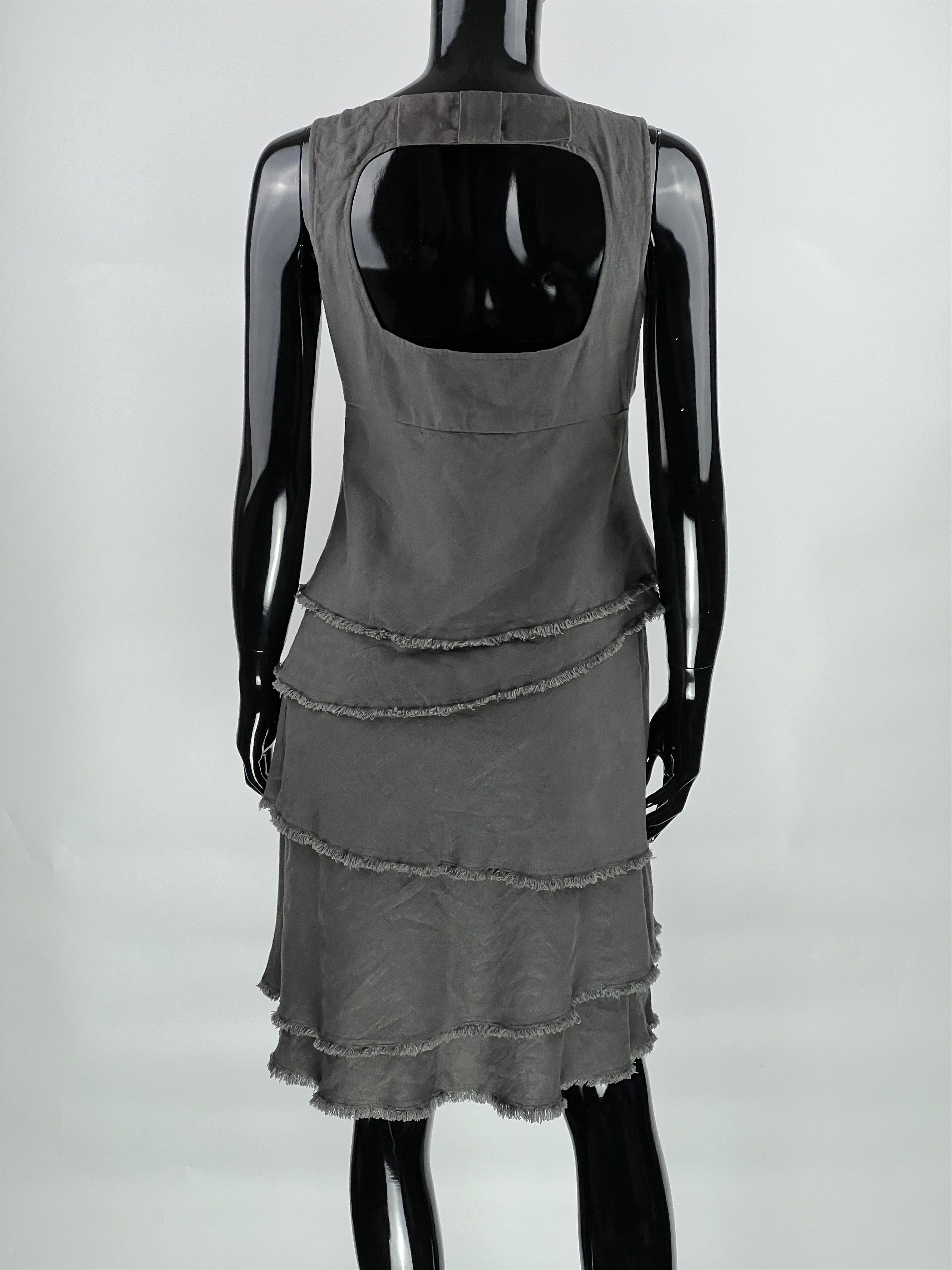 Adolfo Dominguez Adolfo Dominguez Gray Linen Sleeveless Midi Dress Size 36 Size S / US 4 / IT 40 - 3 Thumbnail