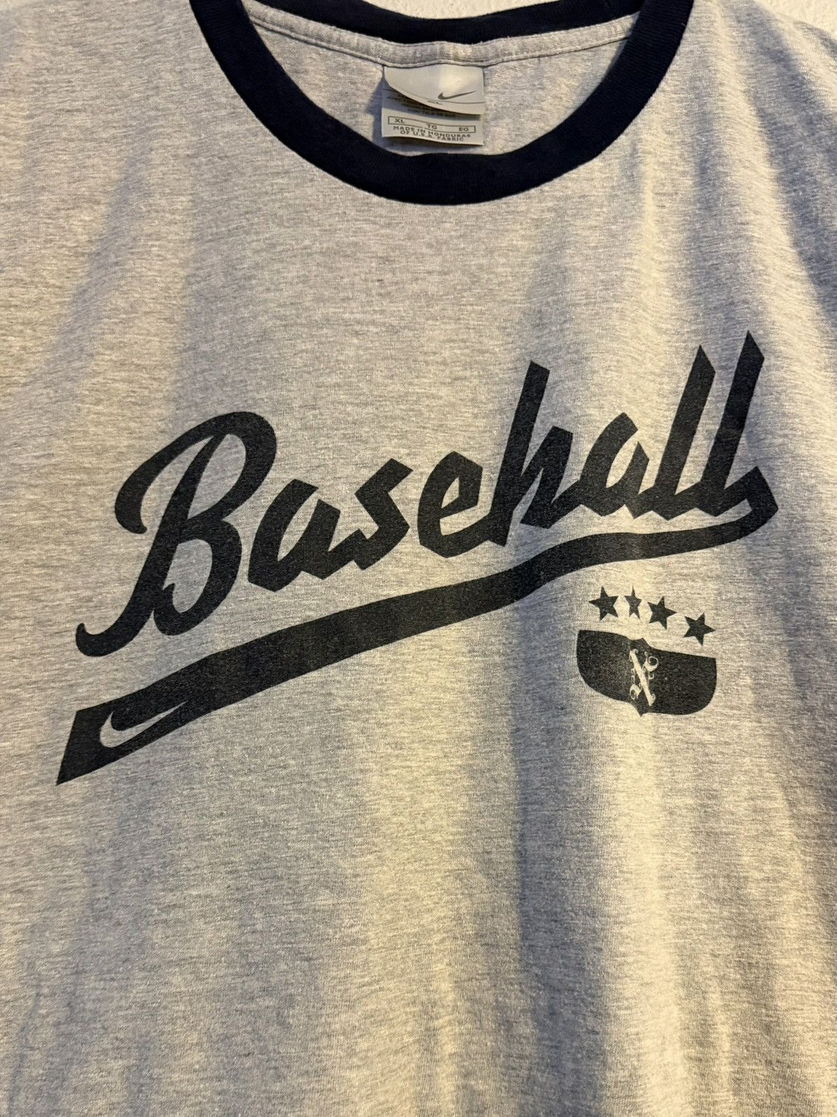 Nike Vtg y2k 2000s nike baseball ringer tee gray & black Size US XL / EU 56 / 4 - 2 Thumbnail