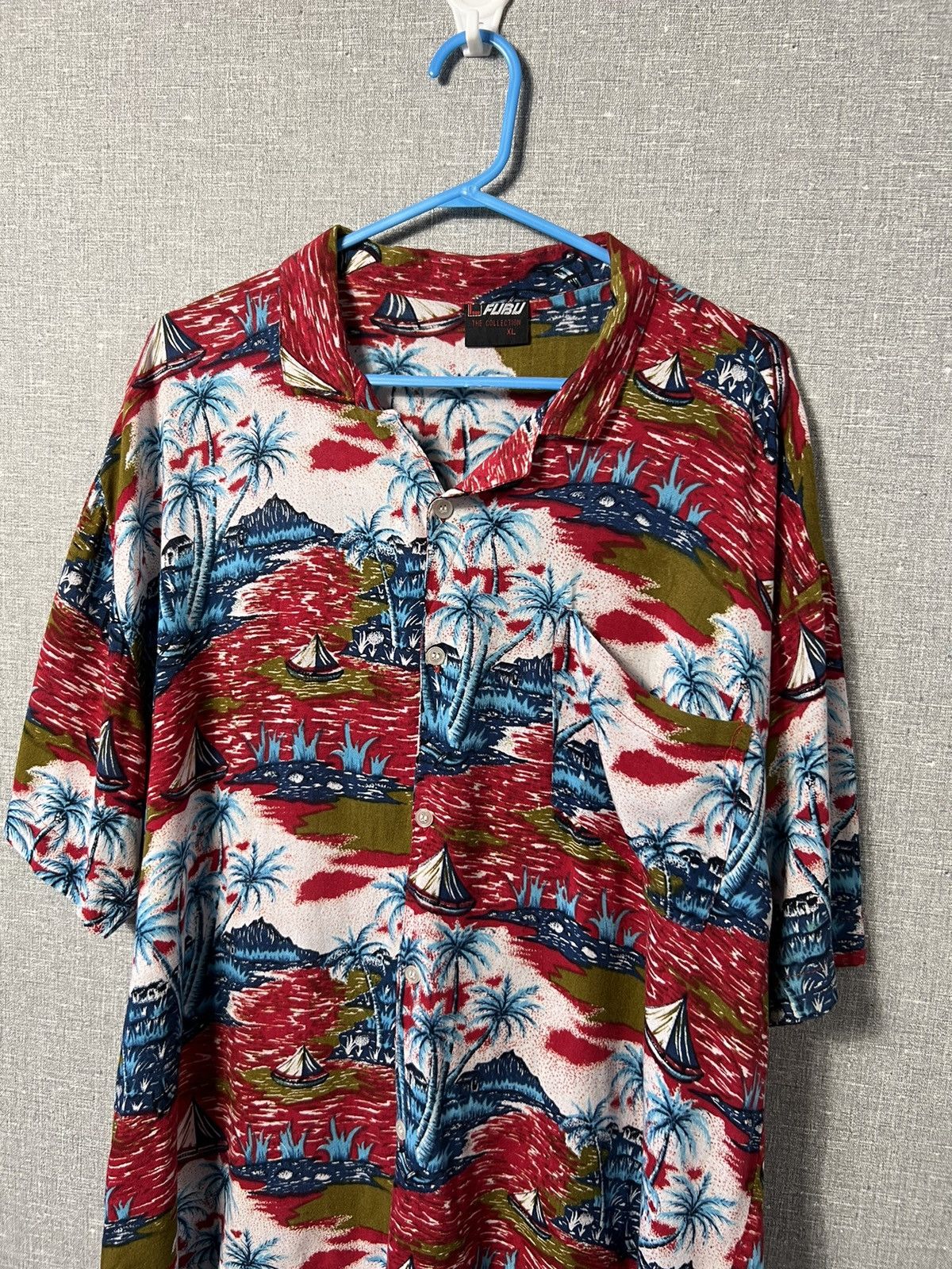 Fubu × Vintage Rare FUBU All Over Printed Hawaiian Button Shirt 100% Rayon Size US XL / EU 56 / 4 - 2 Thumbnail