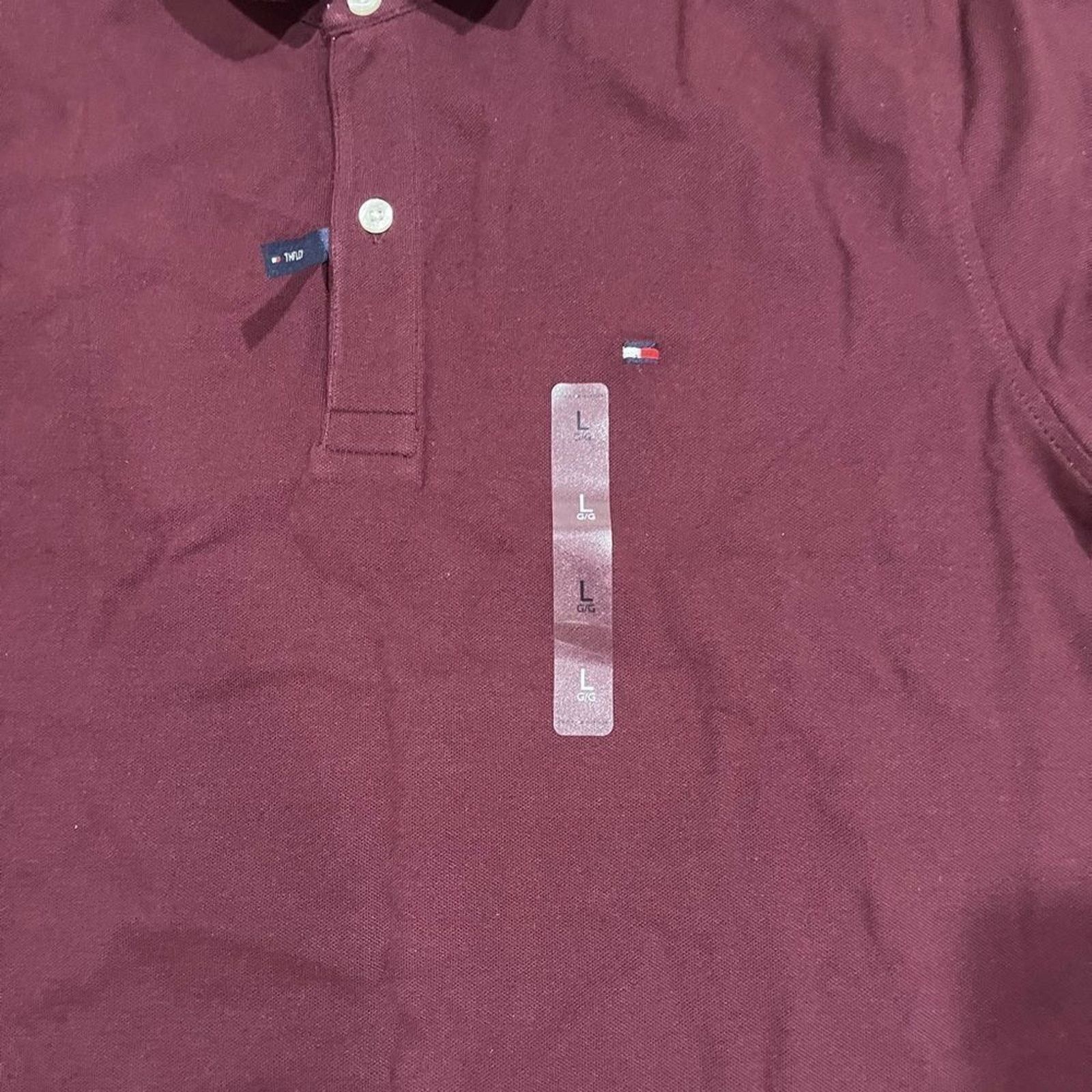 Tommy Hilfiger Tommy Hilfiger Men's Slim Fit Polo Maroon Red Size L Size US L / EU 52-54 / 3 - 2 Thumbnail