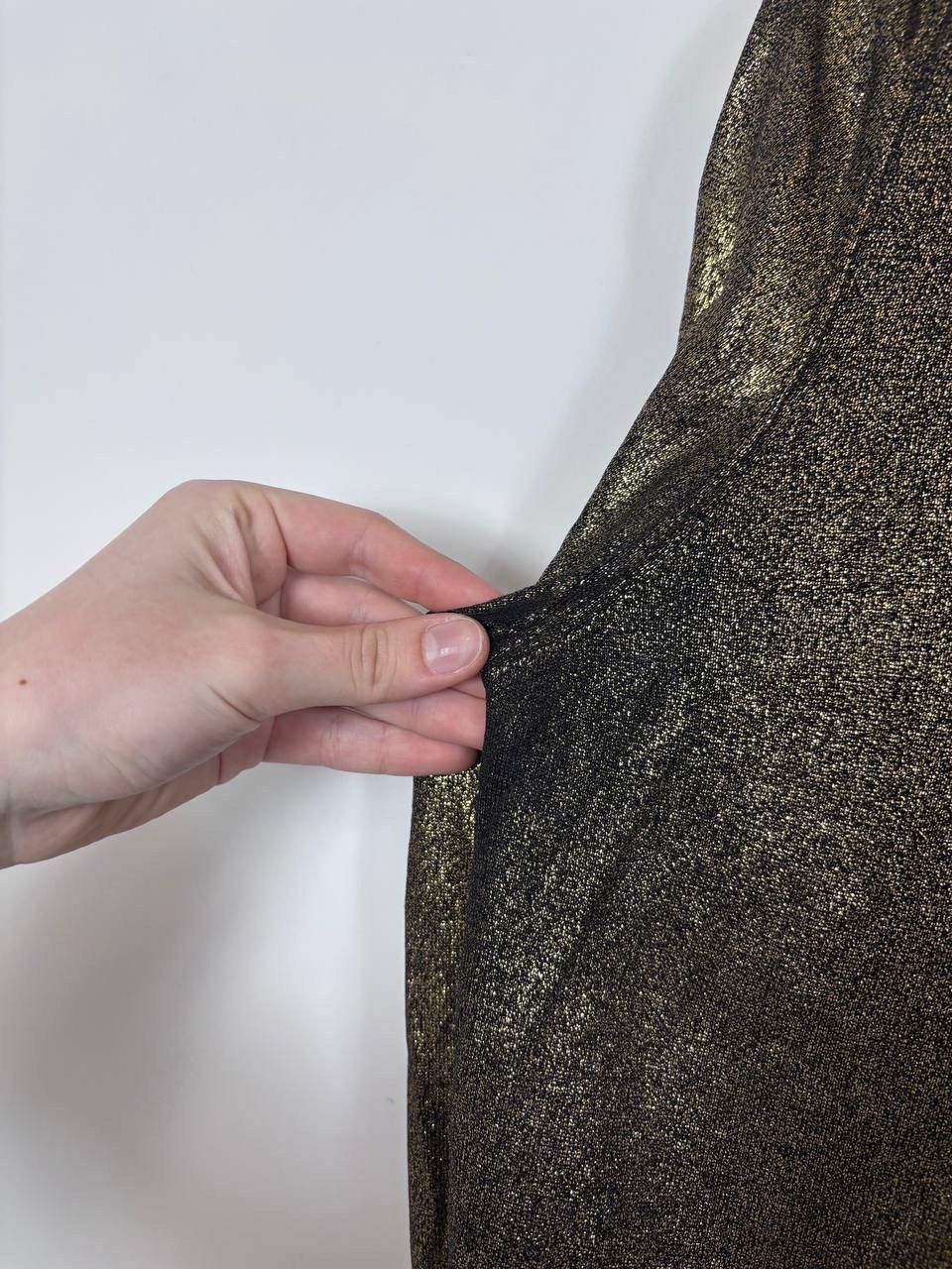 Balmain × H&M Balmain x H&M Women’s Gold Metallic Shimmer Sweater Size L / US 10 / IT 46 - 17 Thumbnail