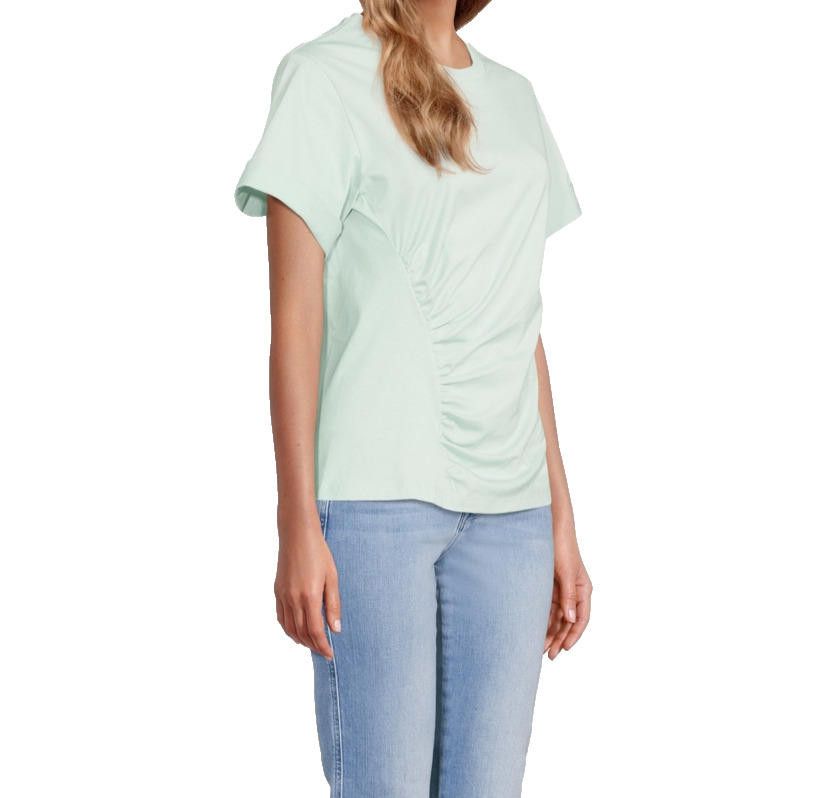 3.1 Phillip Lim 3.1 Phillip Lim Women Large Green Gathered Jersey T-Shirt Size L / US 10 / IT 46 - 4 Thumbnail