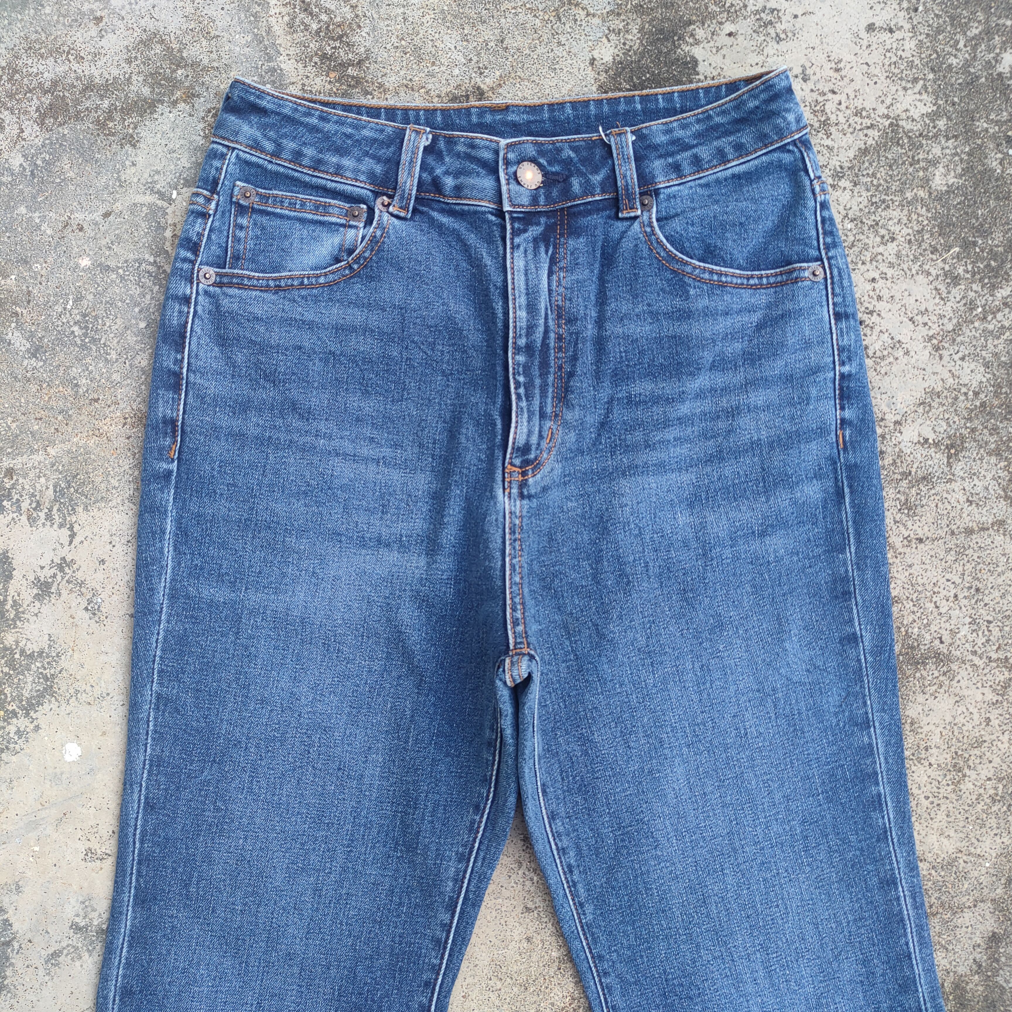 GU FLARE VINTAGE GU BOOTCUT JEANS FADED DENIM PANTS Size US 27 - 2 Thumbnail