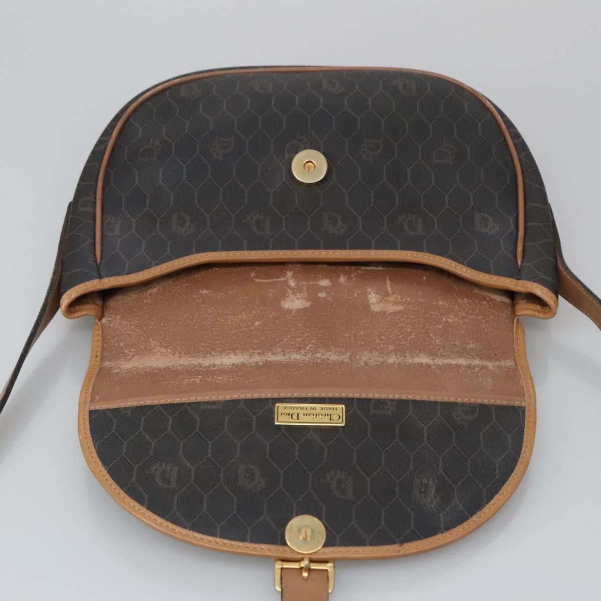 Dior DIOR Honeycomb Canvas Shoulder Bag Leather Black Size ONE SIZE - 10 Thumbnail