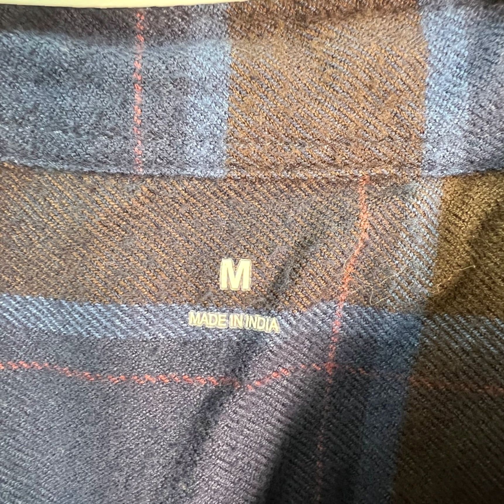 Muji MUJI Button-Up Shirt Mens Medium Blue & Brown Plaid 100% Cotton Regular Fit Button-Down Shirt{"img":null} Size US M / EU 48-50 / 2 - 3 Thumbnail