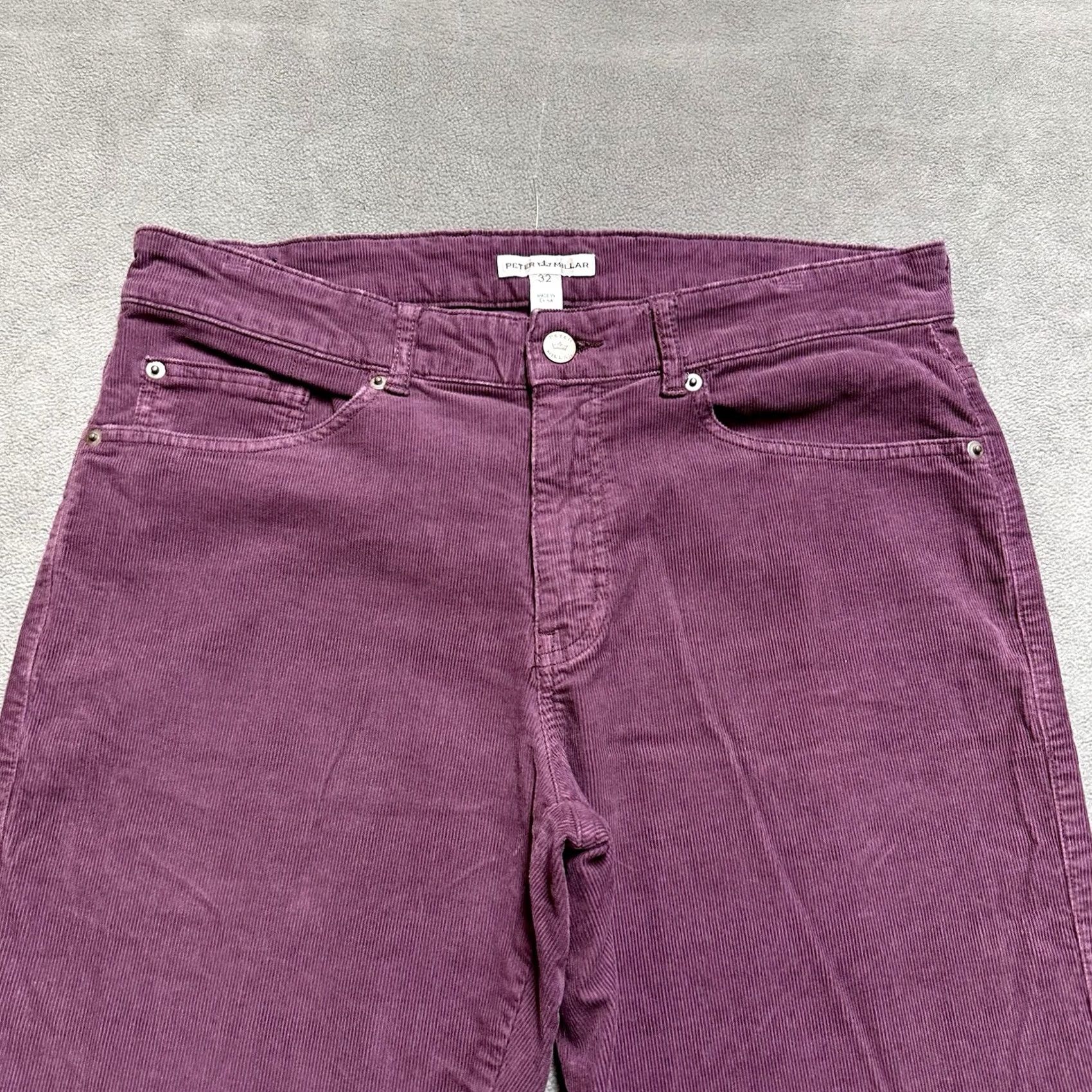 Peter Millar Peter Millar Pants Mens 32 Burgundy Red Corduroy 5-Pocket Straight Leg Casual Chino Cotton Draper Mens Size US 32 / EU 48 - 3 Thumbnail