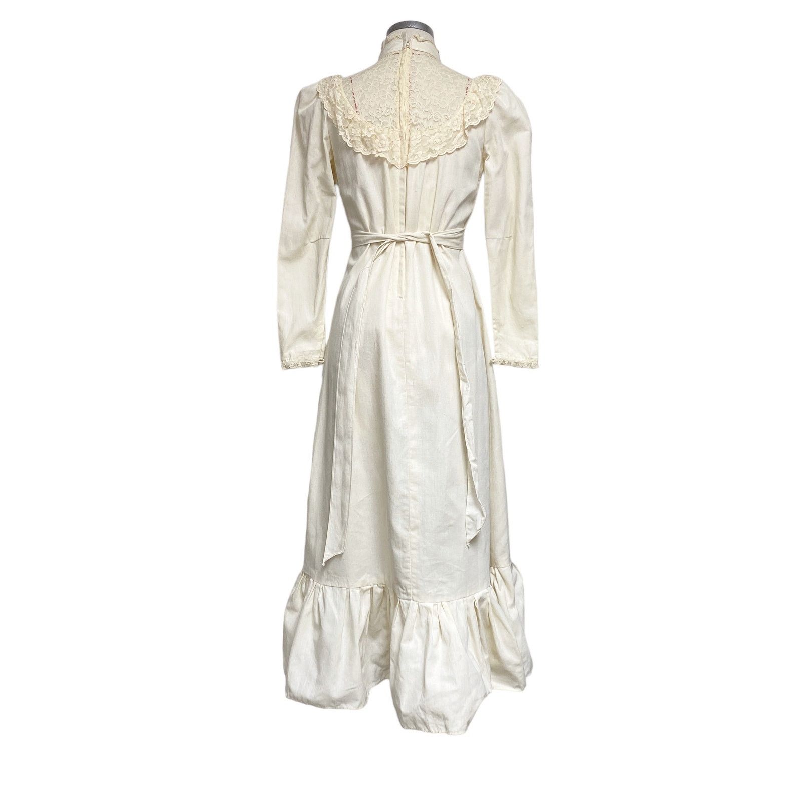 Vintage Vintage Womens Canvas Lace Mockneck Puff Sleeve Dress Size ONE SIZE - 9 Thumbnail
