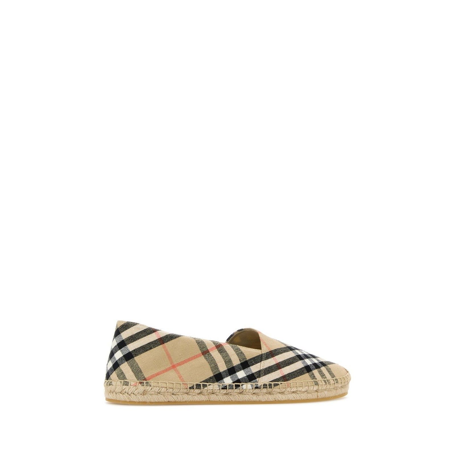 Burberry BURBERRY Beige Check Fabric Espadrilles New & Authentic (Men Size US 8 / EU 41 - 3 Thumbnail