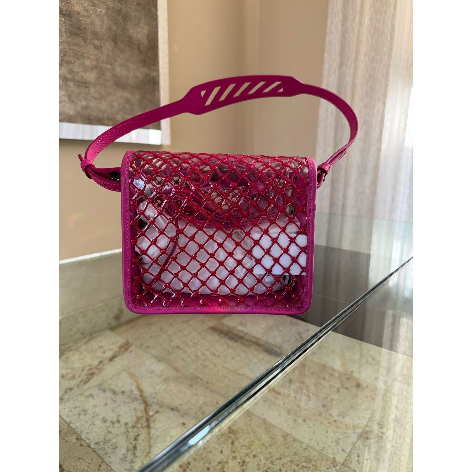 Off-White o1rshd1 Size: OS / Net Binder Clip Bag in Pink Size ONE SIZE - 9 Thumbnail