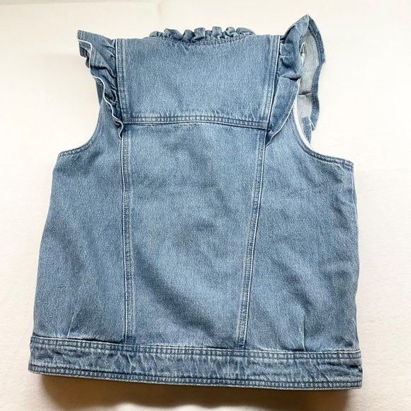 Sezane NWT Sezane denim FAYE JACKET vest Light Blue SZL bust39 Size L / US 10 / IT 46 - 3 Thumbnail