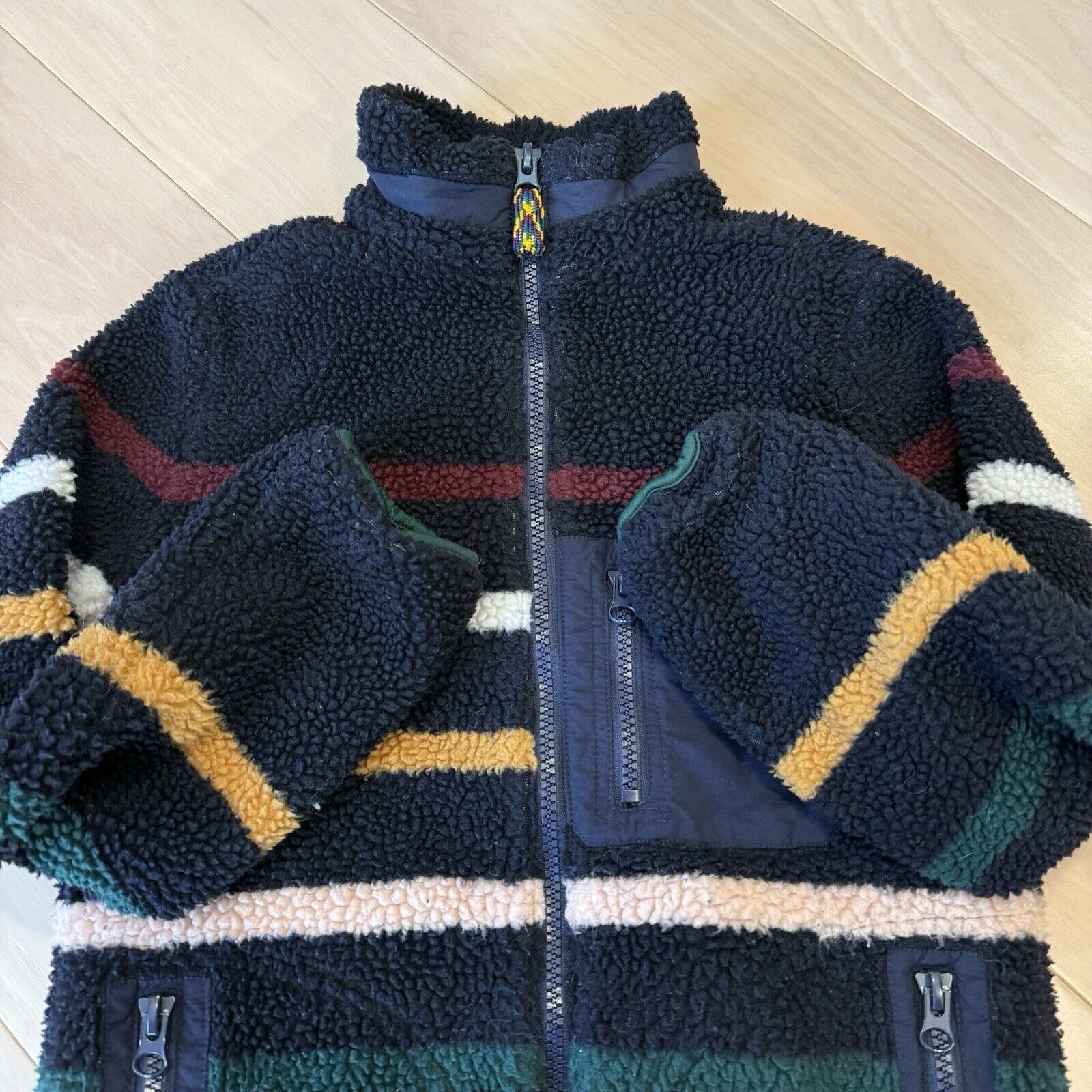 Faherty Faherty Dream Fleece Jacket Women's S Navy Striped Sherpa Size S / US 4 / IT 40 - 4 Thumbnail