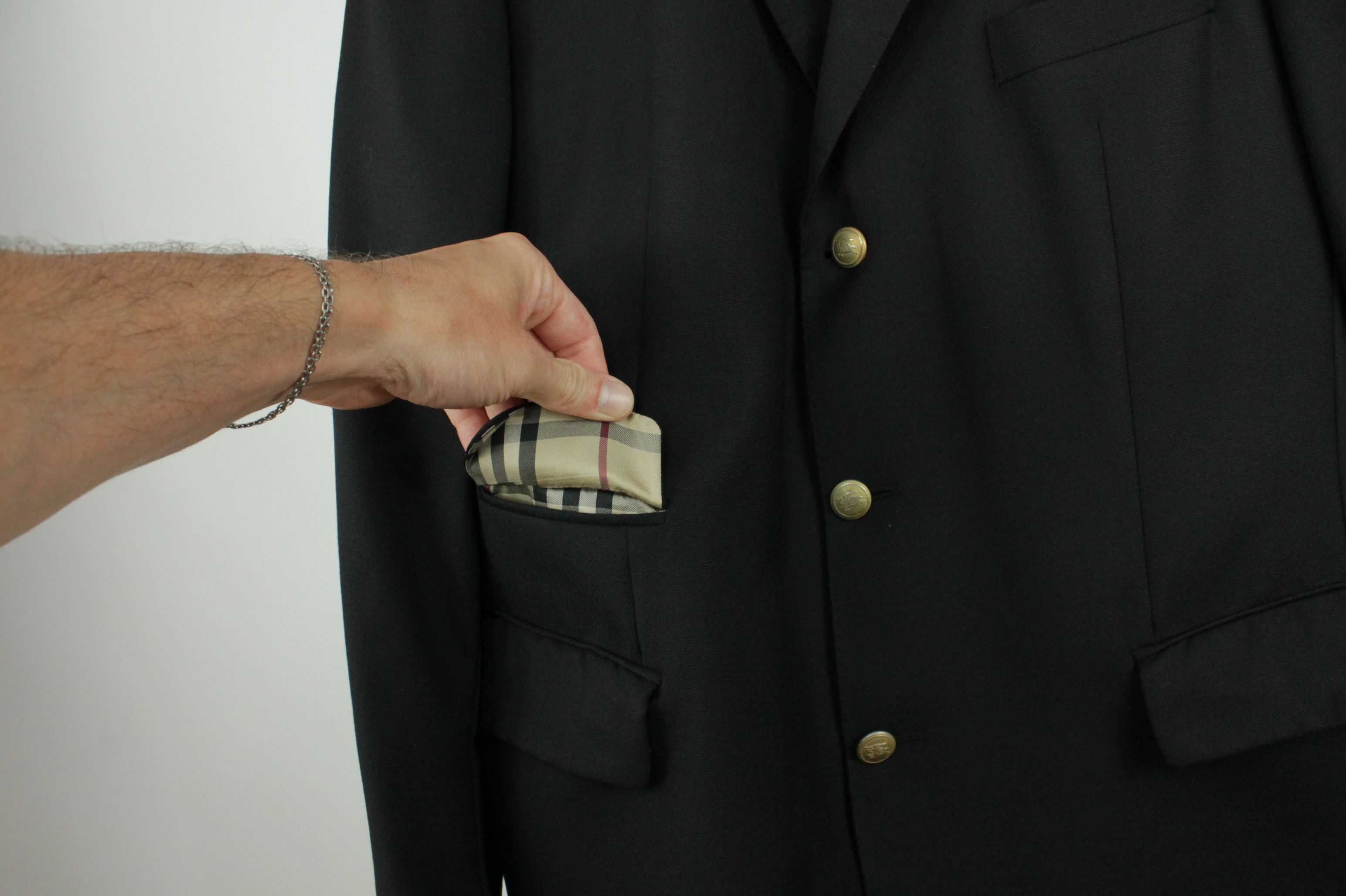 Burberry Burberry Nova Check Lining Gold BTN Black Blazer Jacket Size US L / EU 52-54 / 3 - 5 Thumbnail