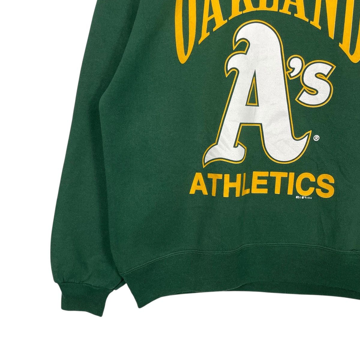 Russell Athletic Vintage 90s Oakland Athletics Green Swestshirt Size US L / EU 52-54 / 3 - 3 Thumbnail