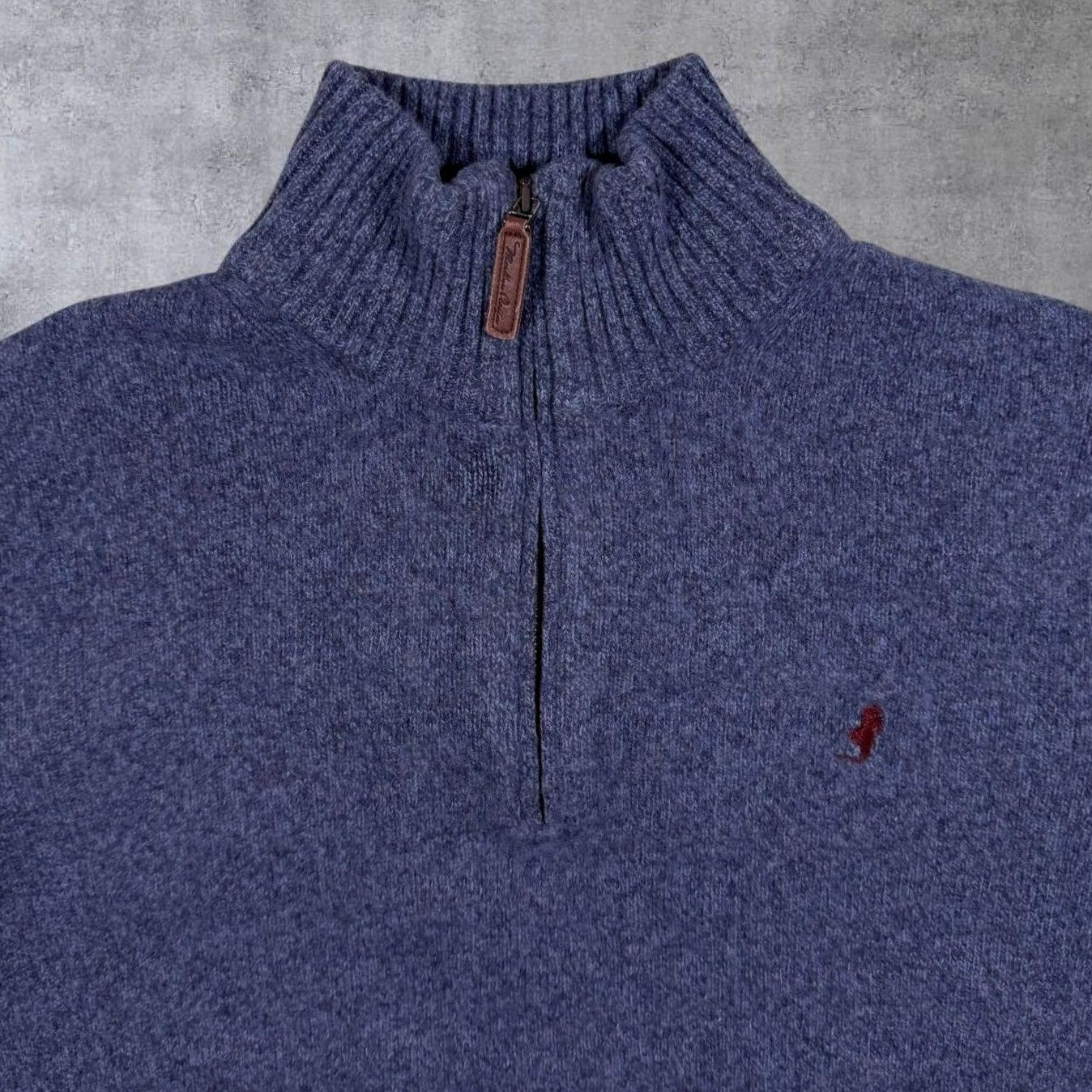 Marlboro VINTAGE Marlboro Classics Jumper Blue 1/4 Zip Wool Blend Knit Pullover Men M Large Logo Mini Size US M / EU 48-50 / 2 - 4 Thumbnail