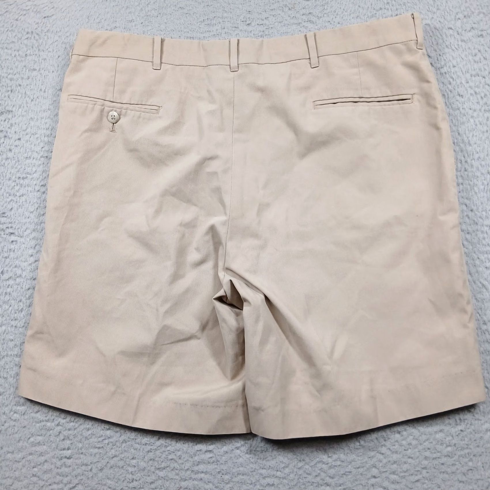 Berle Berle Mens Khaki Shorts 38R Tan Pleated Front 100% Cotton Chino Made in Mexico Size US 38 / EU 54 - 3 Thumbnail