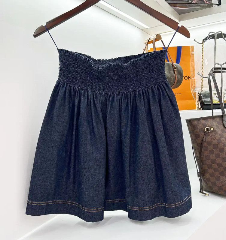 Fendi Blue Cotton Frill Women's Skirt 0089