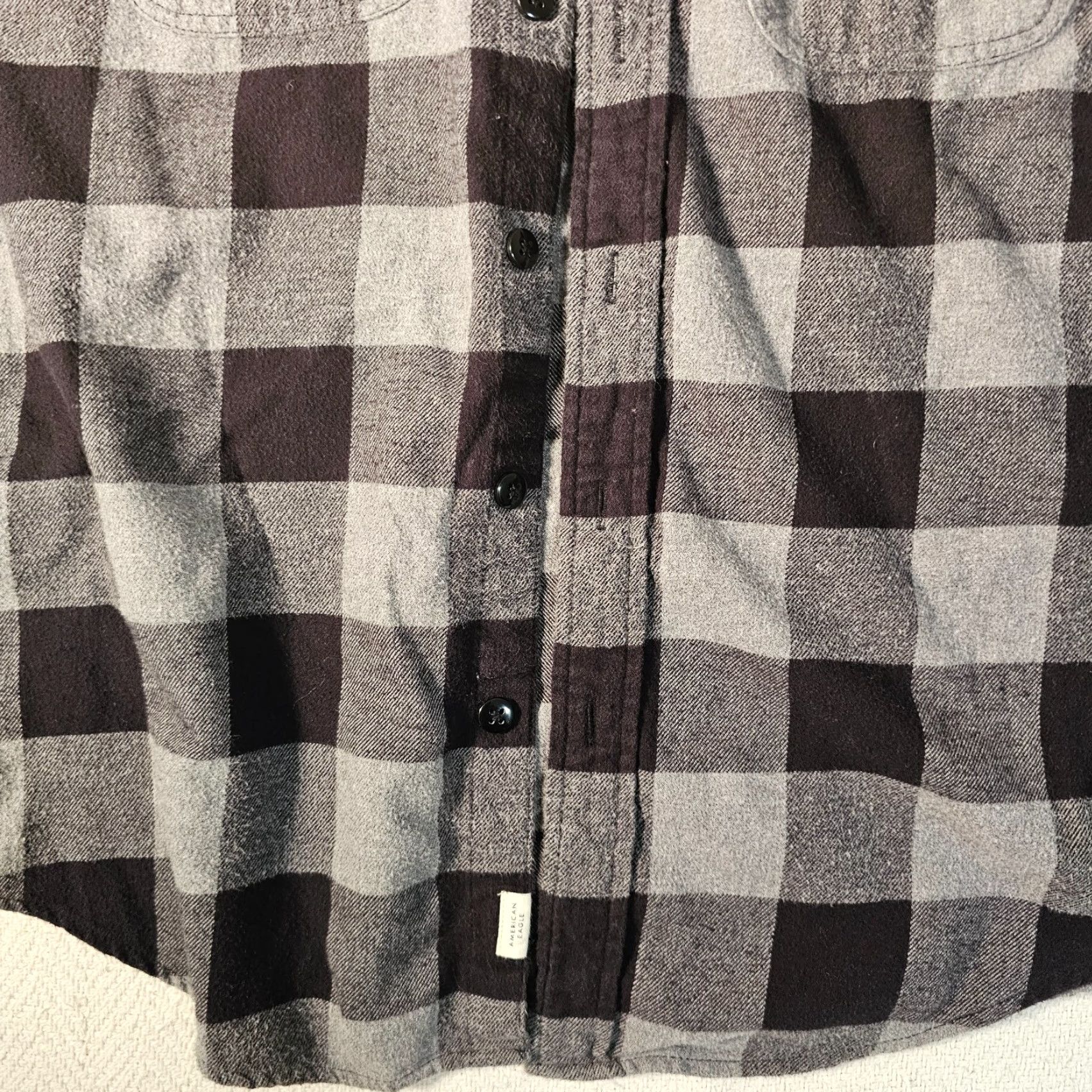 Vintage American Eagle Flannel Shirt Men's Large Black Check Long Sleeves Button-Up Size US L / EU 52-54 / 3 - 4 Thumbnail