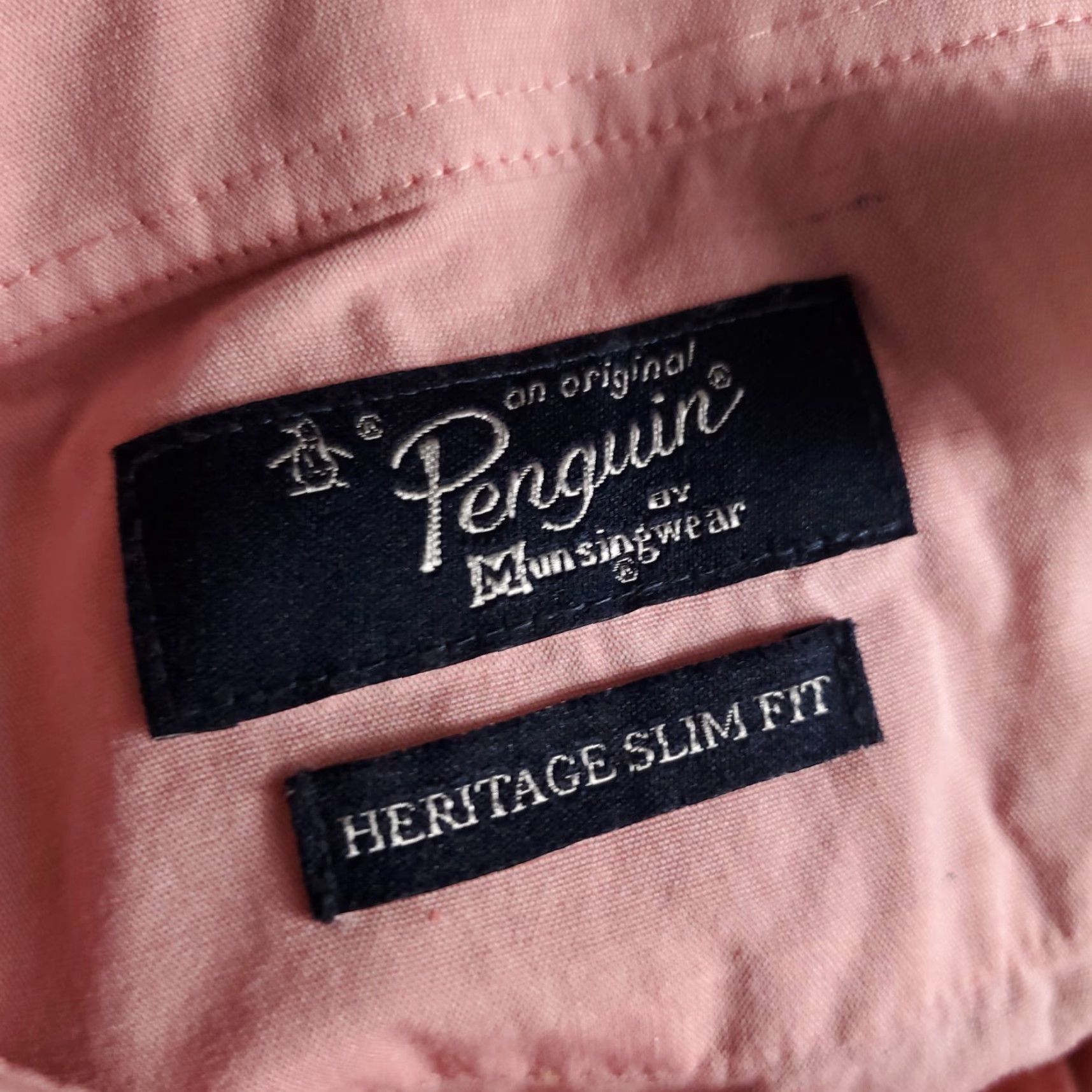 Original Penguin Original Penguin Shirt Mens 16.5 Pink Dress Shirt Long Sleeve Button Up Cotton Woven Collared Slim Fit Modern American Mens Size 42R - 6 Thumbnail