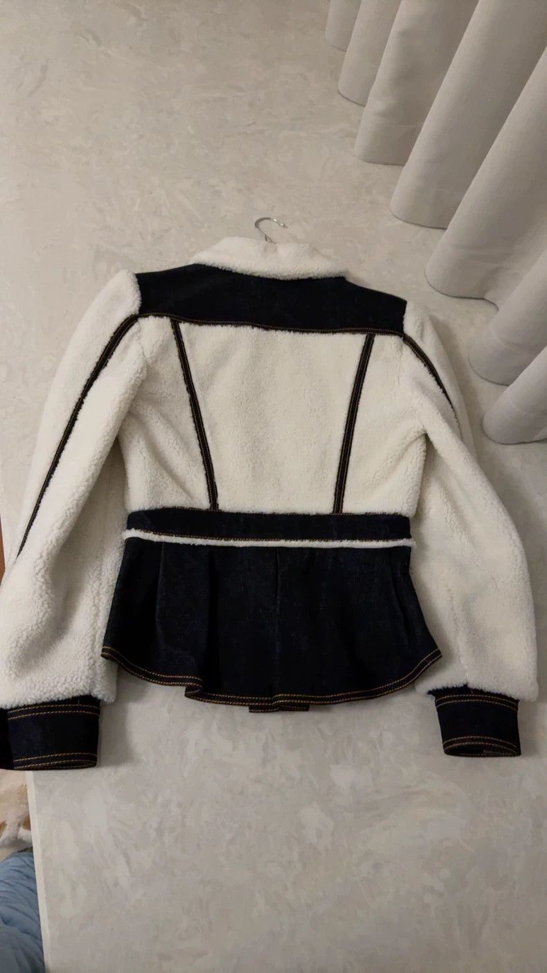 Alexander McQueen Alexander McQUEEN Lamb wool denim patchwork jacket, classic Size XS / US 0-2 / IT 36-38 - 2 Thumbnail