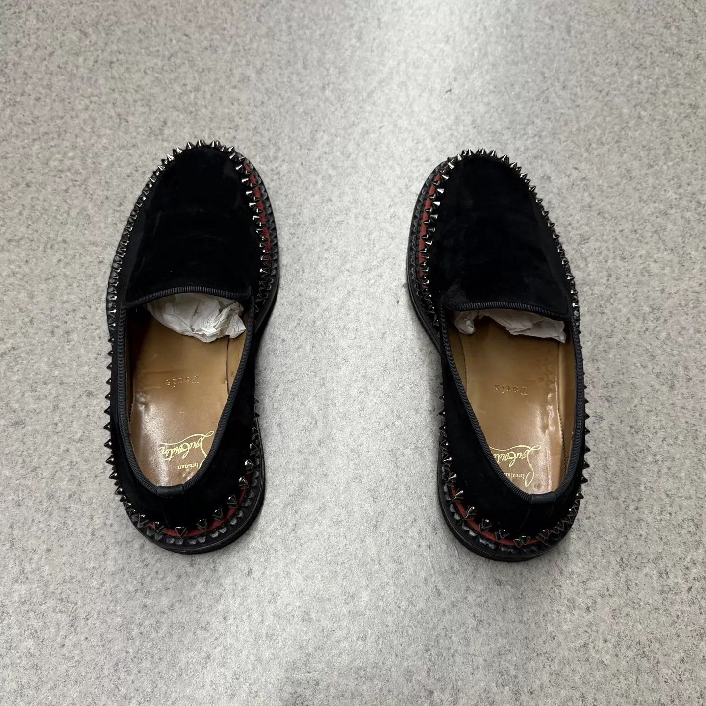 Christian Louboutin Christian Louboutin Black Suede Studs Red Sole 40 Mint Size US 7 / EU 40 - 8 Thumbnail