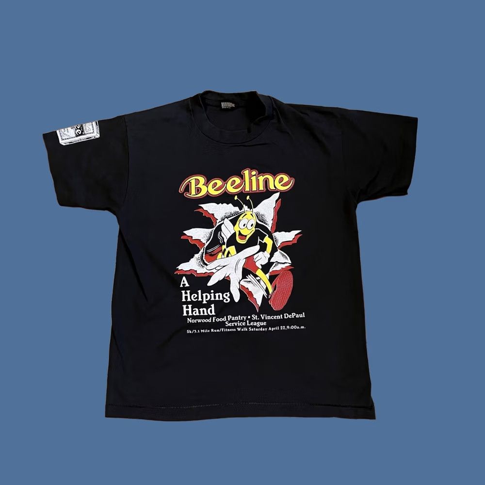 Fruit Of The Loom VINTAGE Beeline Bee Playing Cards Run Shirt Men’s L Black Cotton Polyester USA 90s Graphic Print Double-Sided Logo Pocket Shirt Mens Size US L / EU 52-54 / 3 - 1 Thumbnail