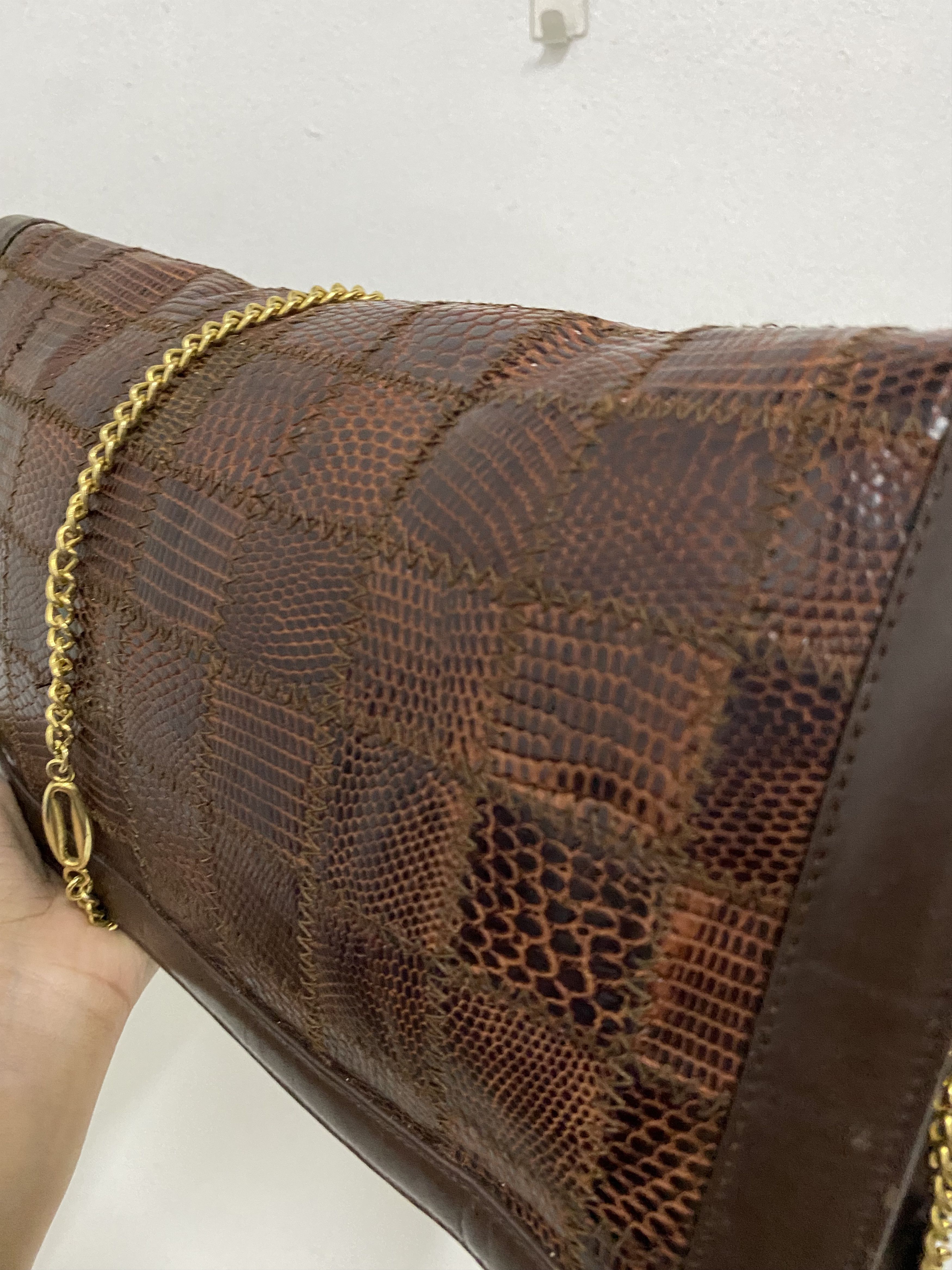 Genuine Leather Rare Esteve Leather Crossbody Chain Bag Size ONE SIZE - 7 Thumbnail