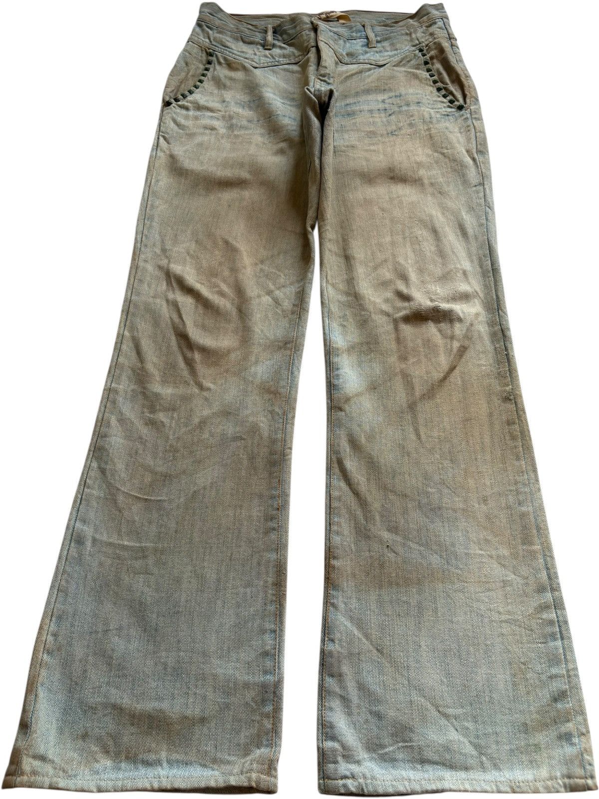 If Six Was Nine Vintage Japanese Brand Rusty Mud Wash Distressed Flare Jeans Size US 30 / EU 46 - 1 Thumbnail