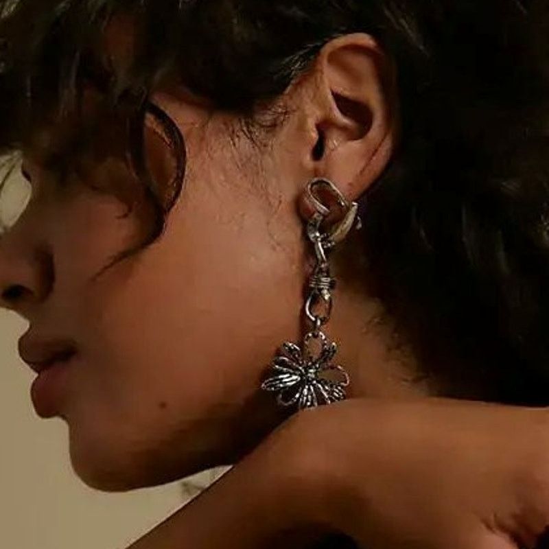 Free People Free People Xavier Dangle Flower Earrings - Silver Size ONE SIZE - 1 Thumbnail