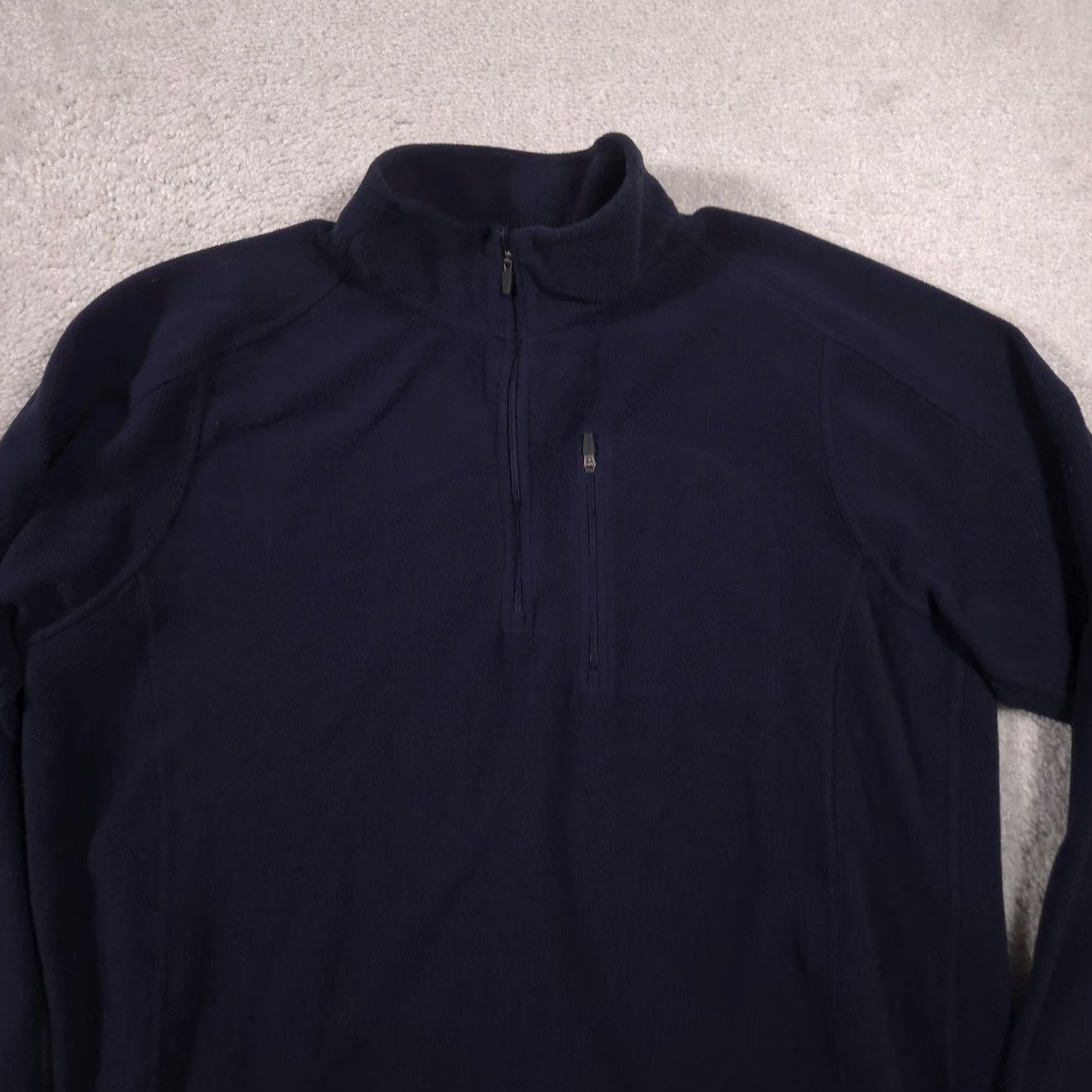 Vintage L.L. Bean Sweater Mens L Navy Blue Fleece Quarter Zip Mock Neck Pullover Size US L / EU 52-54 / 3 - 3 Thumbnail