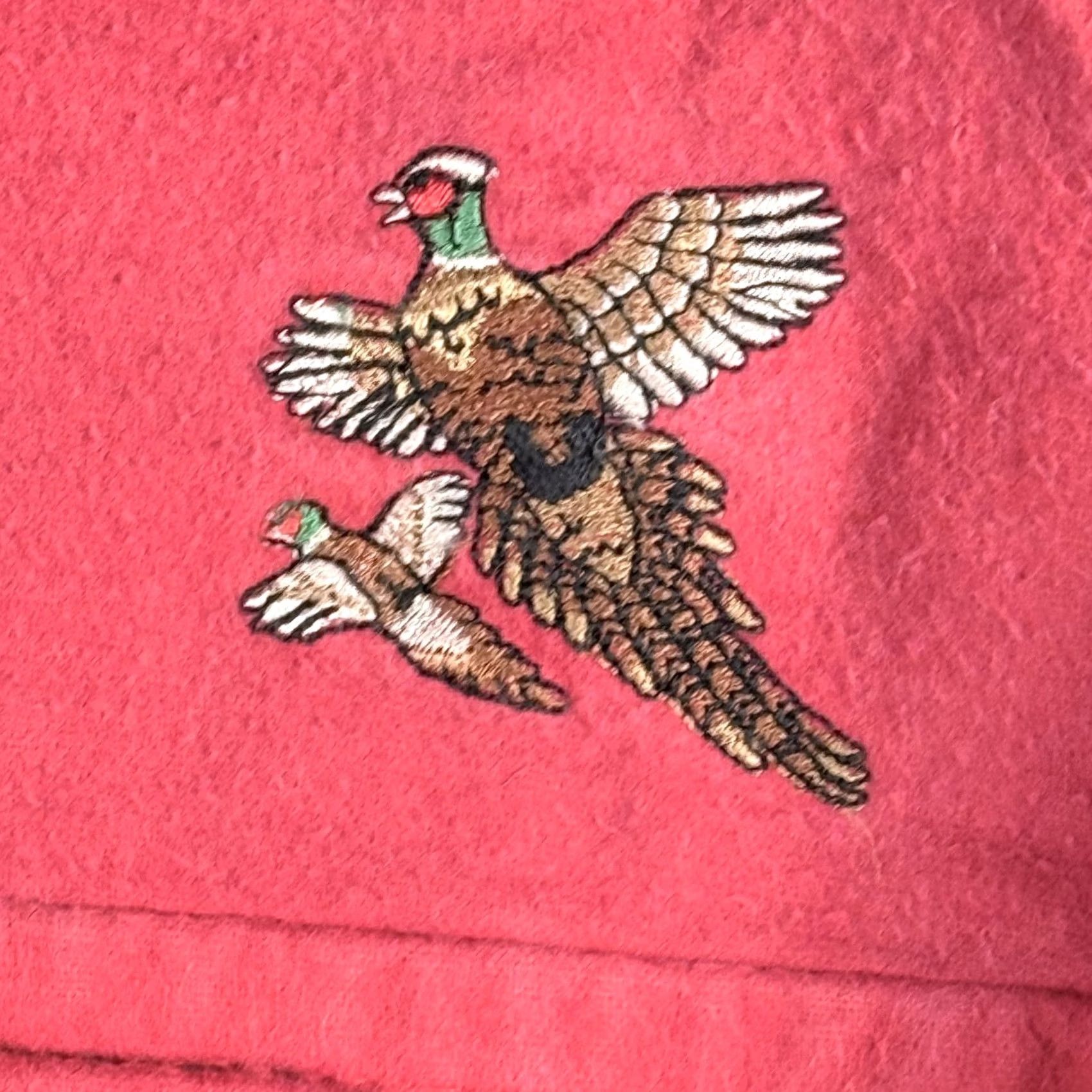 Vintage VTG Deerskin Melton Shirt Men Red Pheasants Embroidered Long Sleeve USA Made XL Size US XL / EU 56 / 4 - 7 Thumbnail