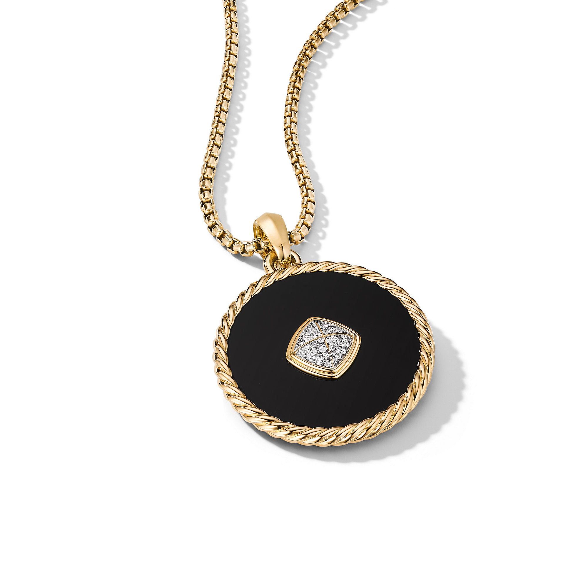 David Yurman o1w1db10525 D17055D Pendant in 18K Gold with Onyx & Diamonds Size ONE SIZE - 2 Thumbnail
