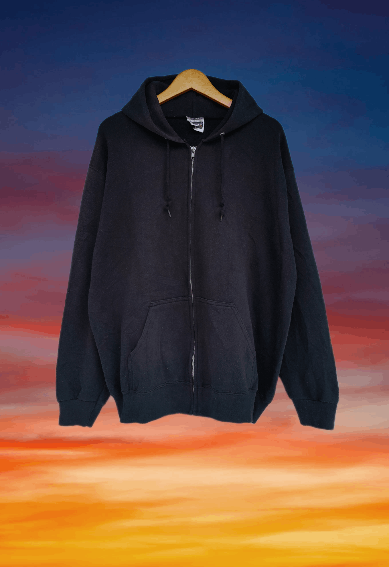 Vintage Vintage 90s Streetwear Blank Tultex zipper hoodie Size US L / EU 52-54 / 3 - 1 Thumbnail