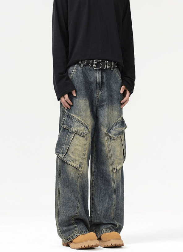 Japanese Brand × Vintage American street retro men's loose cargo baggy jeans Size US 32 / EU 48 - 2 Thumbnail