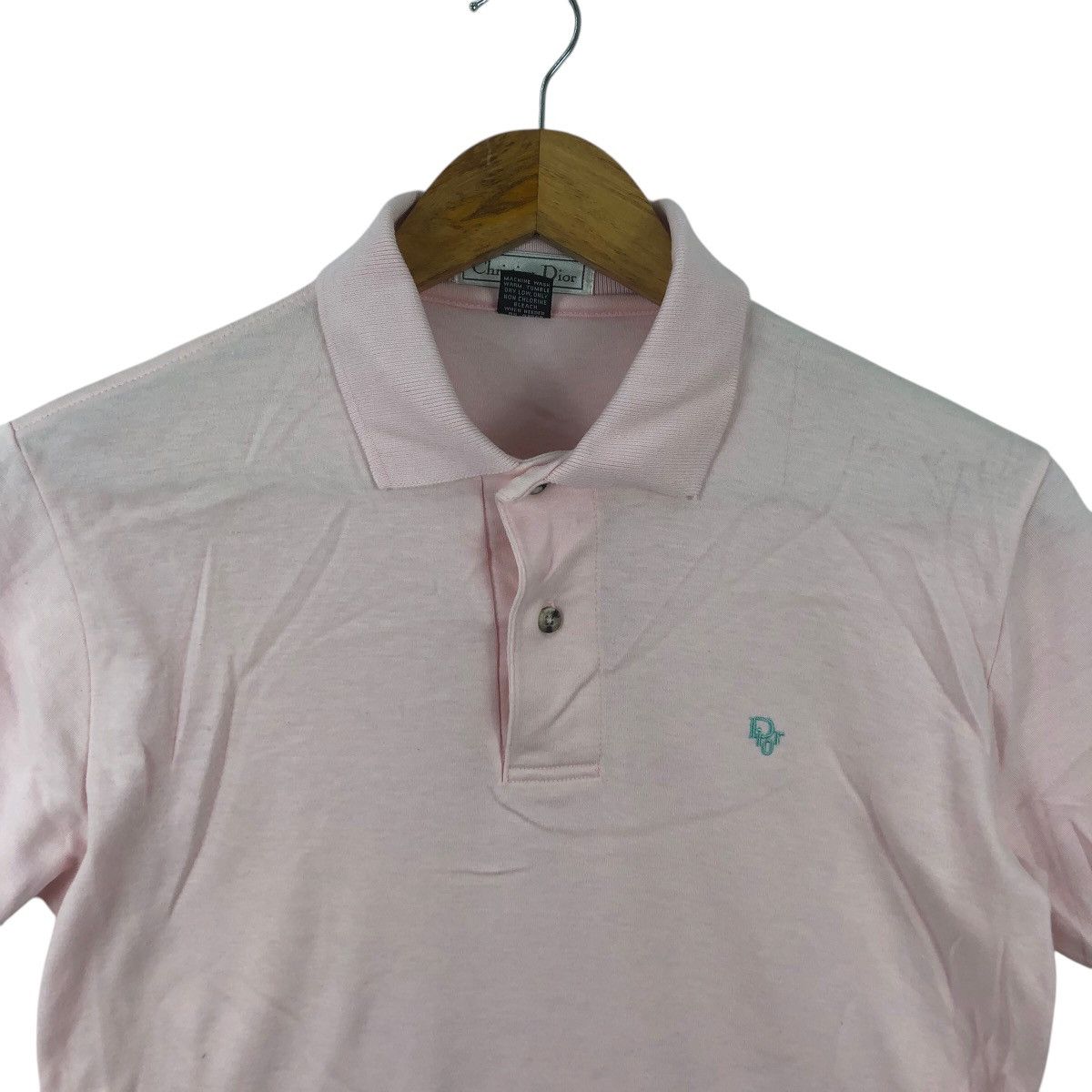 Dior Vintage DIOR CHRISTIAN DIOR Embroidered Pink Polo Tee Shirt Size S / US 4 / IT 40 - 2 Thumbnail