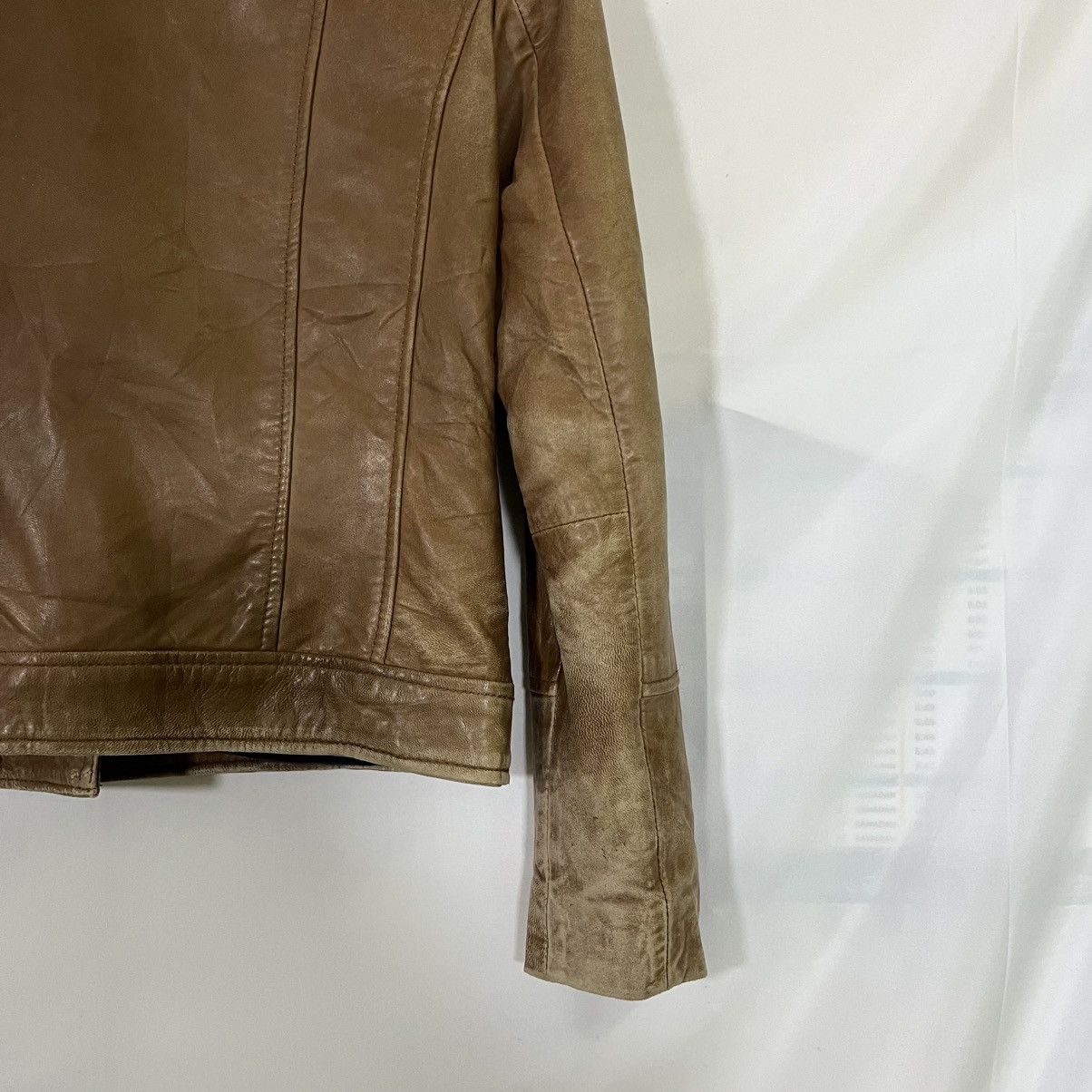 If Six Was Nine MANGO SHEEP GENUINE LEATHER DOUBLE COLLAR BIKER JACKET Size S / US 4 / IT 40 - 12 Thumbnail
