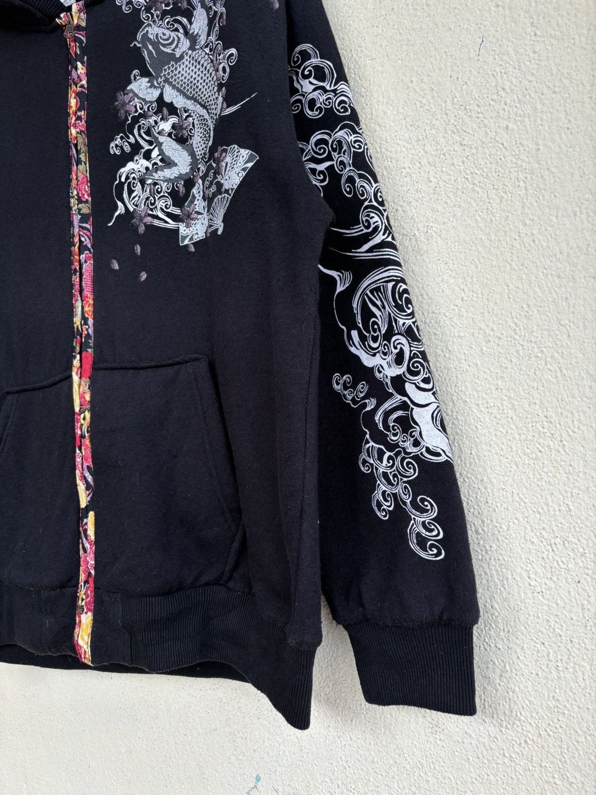 Japanese Brand Koi Fish Zip Up Fleece Lining Hoodie Size US XL / EU 56 / 4 - 5 Thumbnail