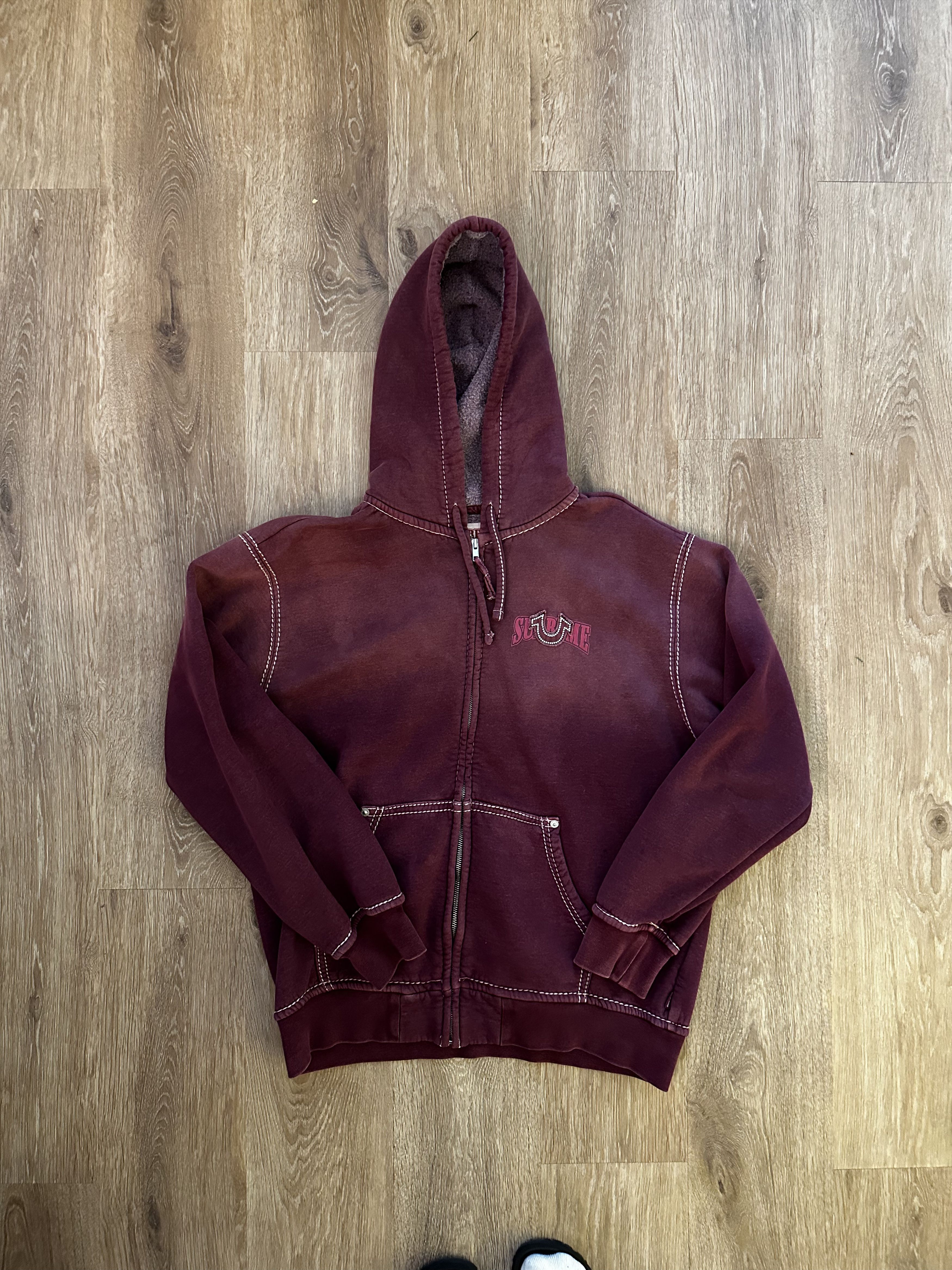 Supreme × True Religion Supreme x True Religion Zip Up Hooded Sweatshirt 'Eggplant' Size US L / EU 52-54 / 3 - 1 Thumbnail