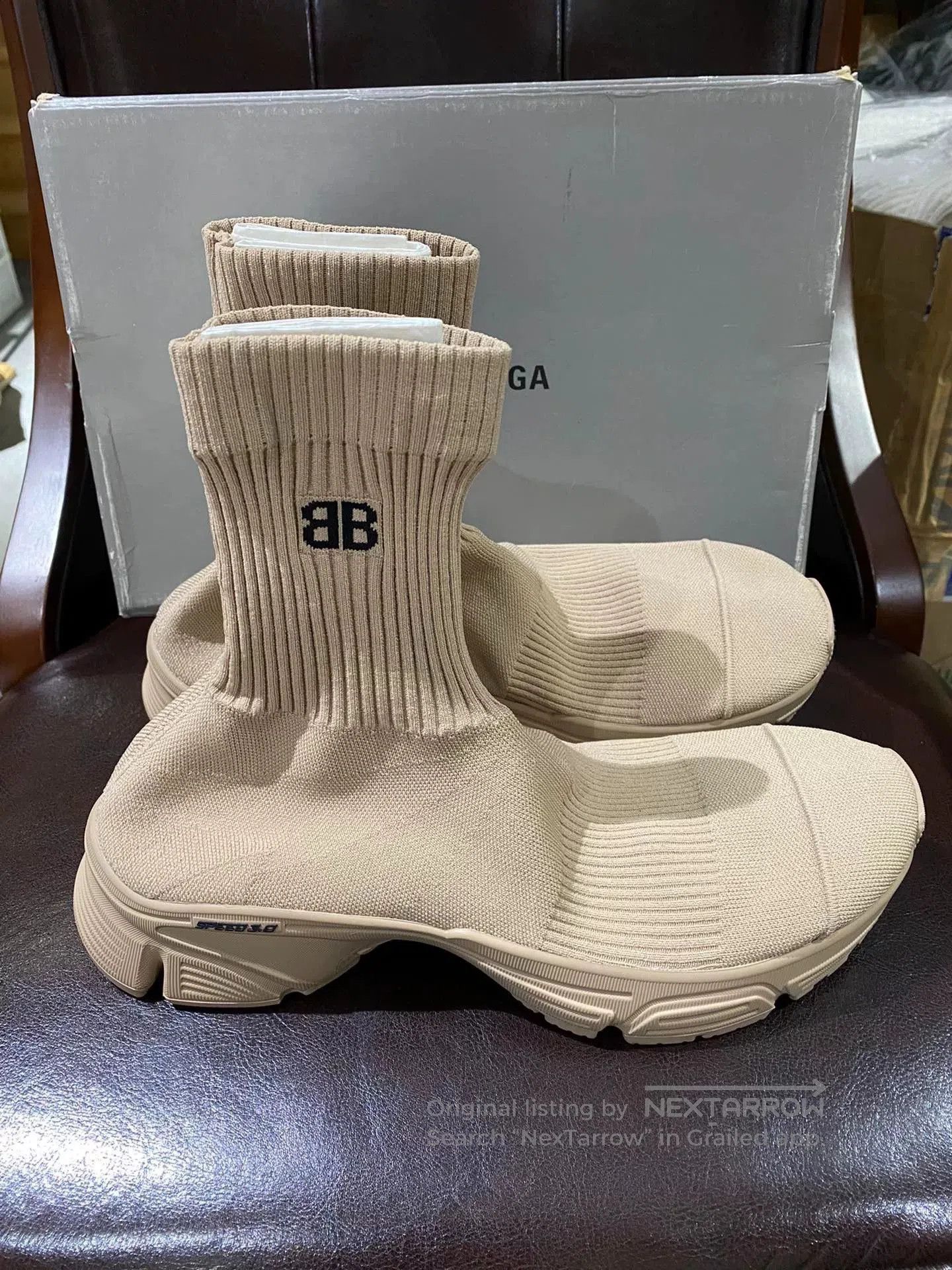 Balenciaga balenciaga men's sock sneakers beige color. Size US 9 / EU 42 - 1 Thumbnail