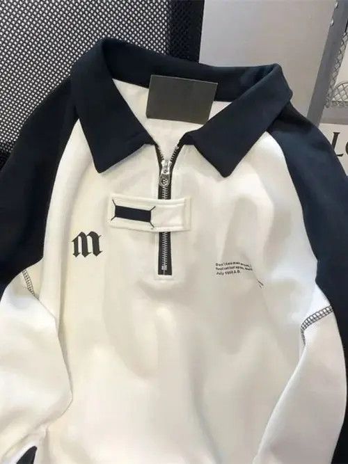 Other Retro Half-zip Lapel Shirt Men Gothic Letter Size US XXL / EU 58 / 5 - 3 Thumbnail