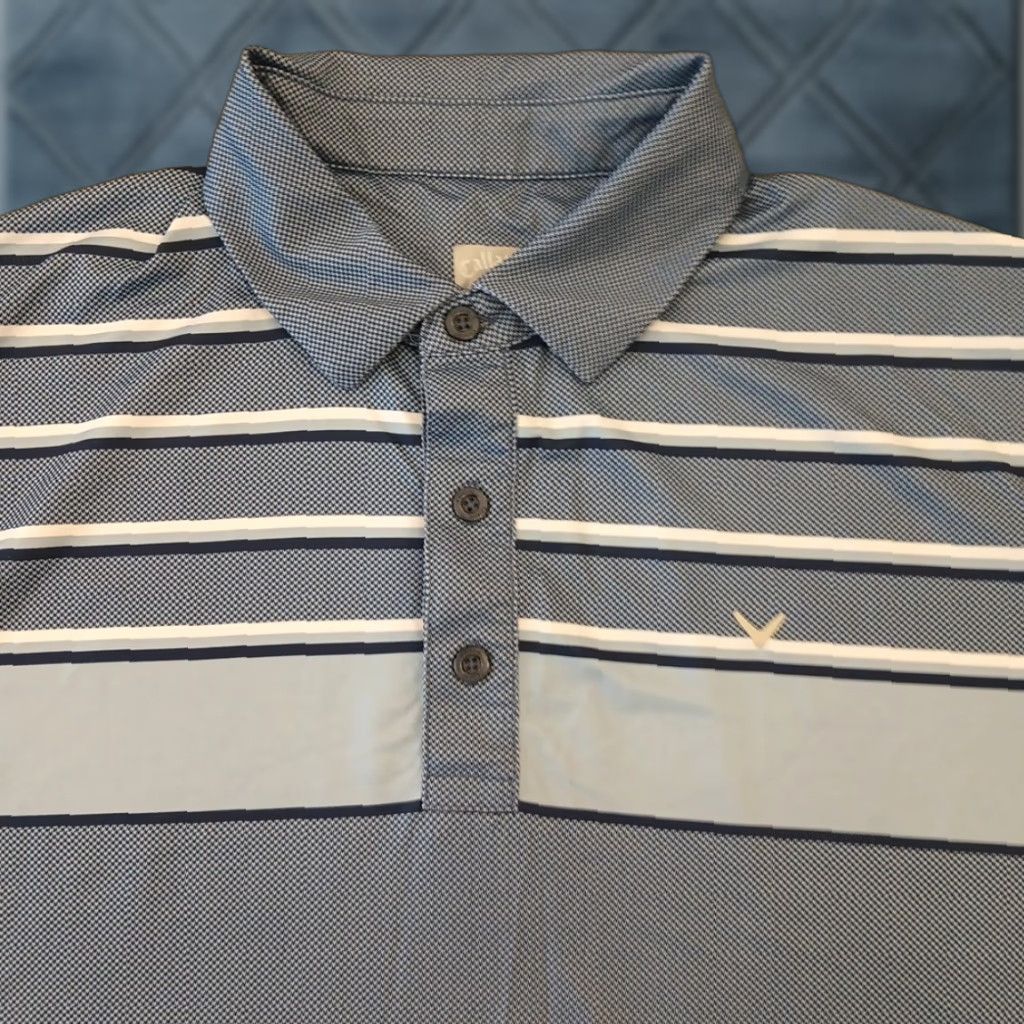 Callaway Callaway Polo Shirt Mens Large Blue Geometric Short Sleeve Polo Golf Shirt Mens Size US L / EU 52-54 / 3 - 1 Thumbnail